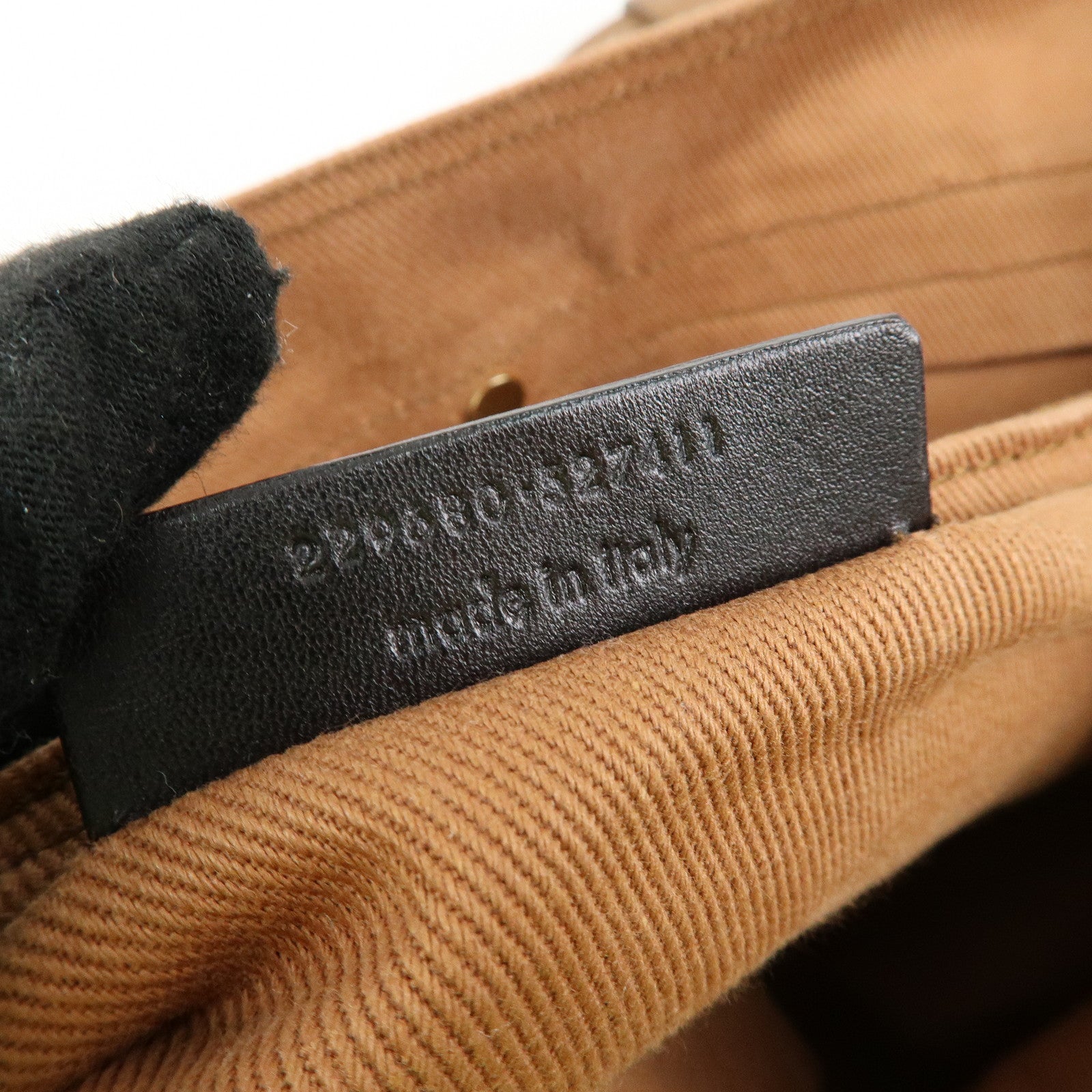 SAINT LAURENT PARIS Muse Two Leather Canvas Hand Bag Brown 229680