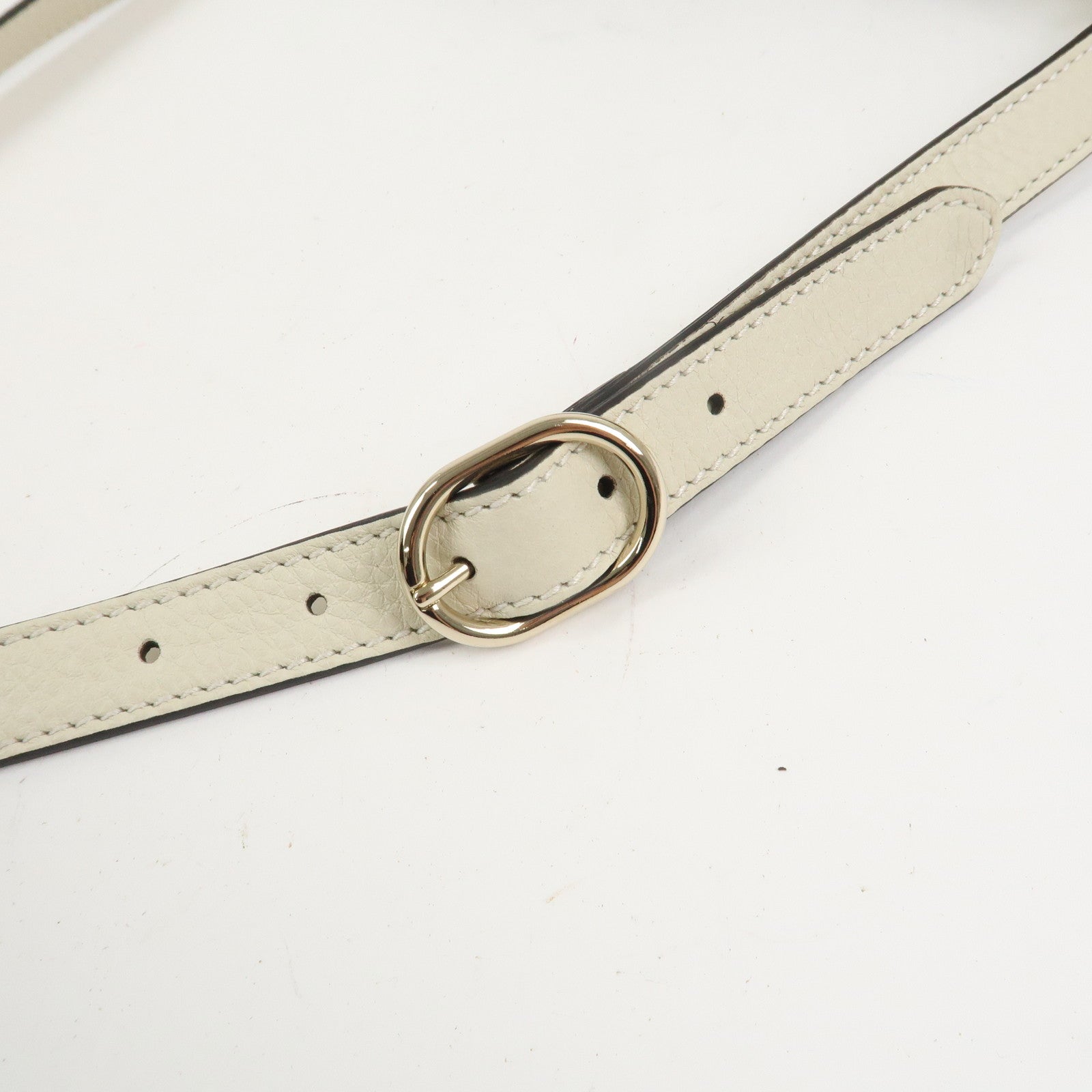 GUCCI Bamboo Leather Shopper Medium 2Way Shoulder Bag Ivory 323660