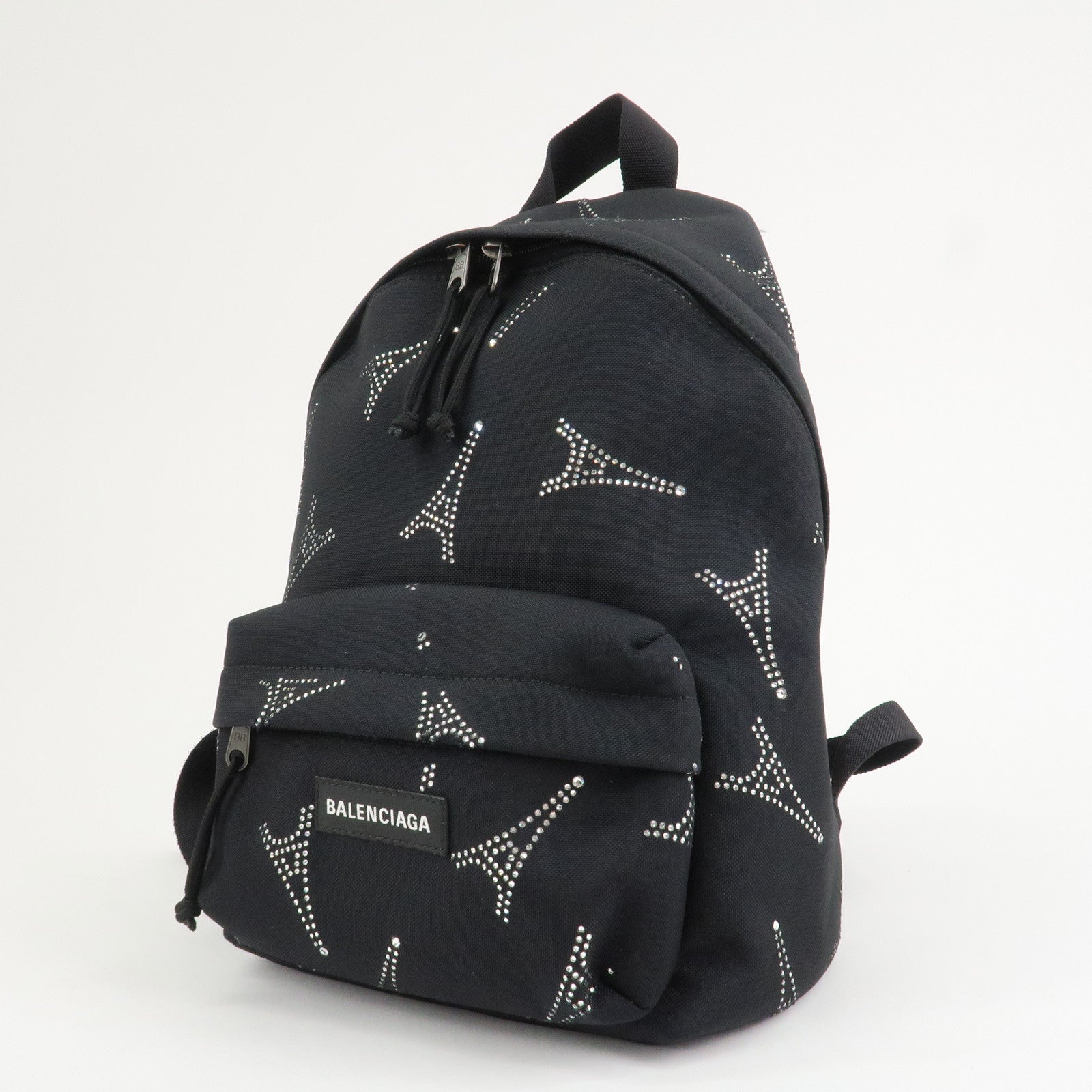 BALENCIAGA Explore Nylon Backpack Eiffel Tower Black 558163