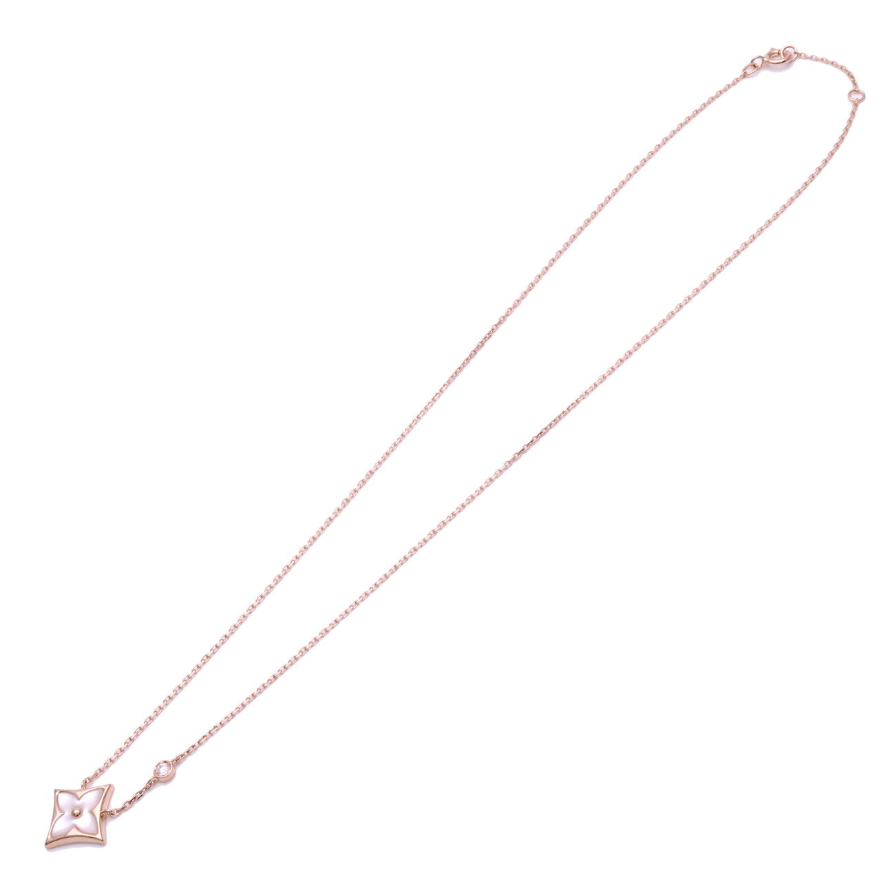 Louis Vuitton Star Blossom BB 1P Diamond Necklace K18PG Q93612