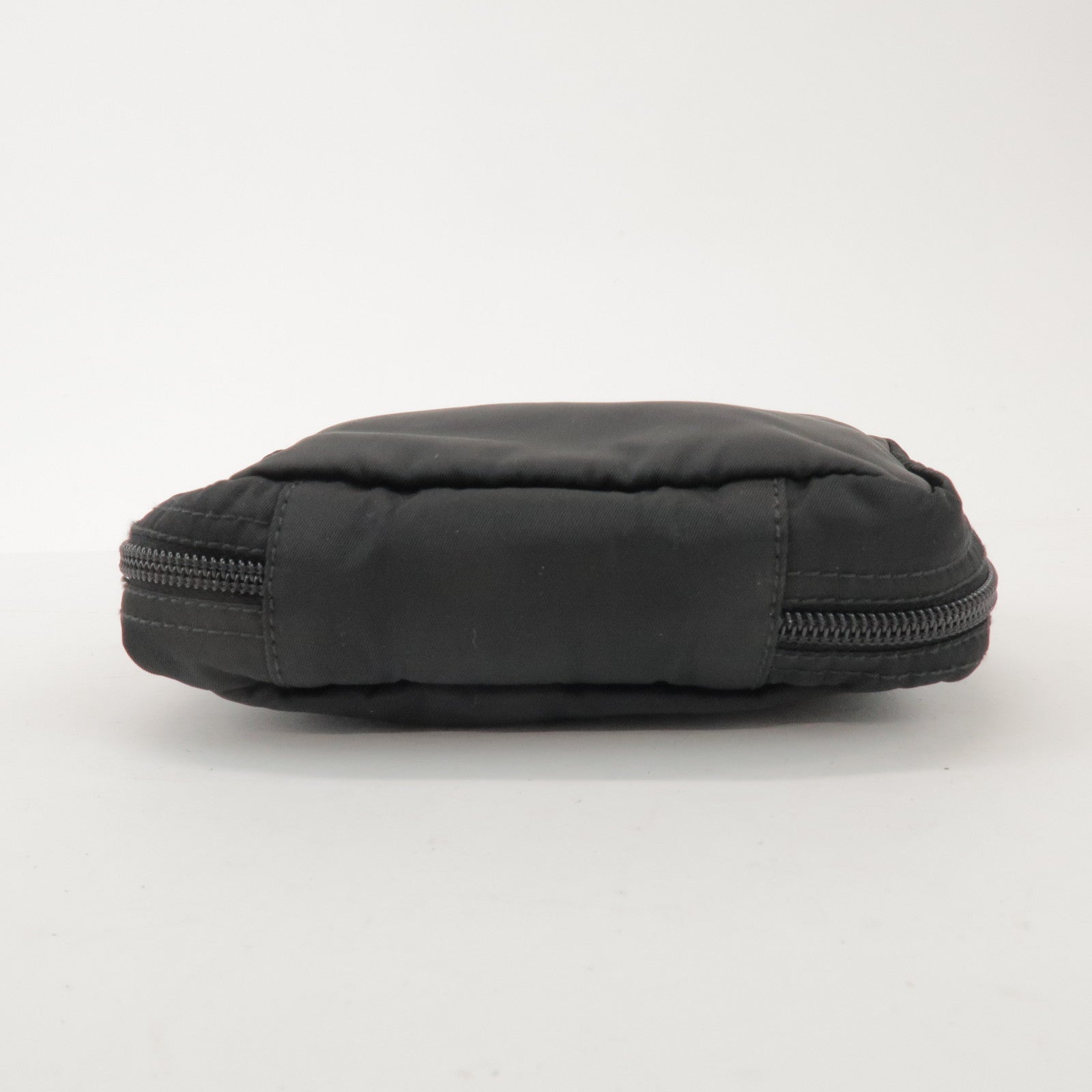 PRADA Triangle Logo Nylon Set of 2 Pouch Black Purple