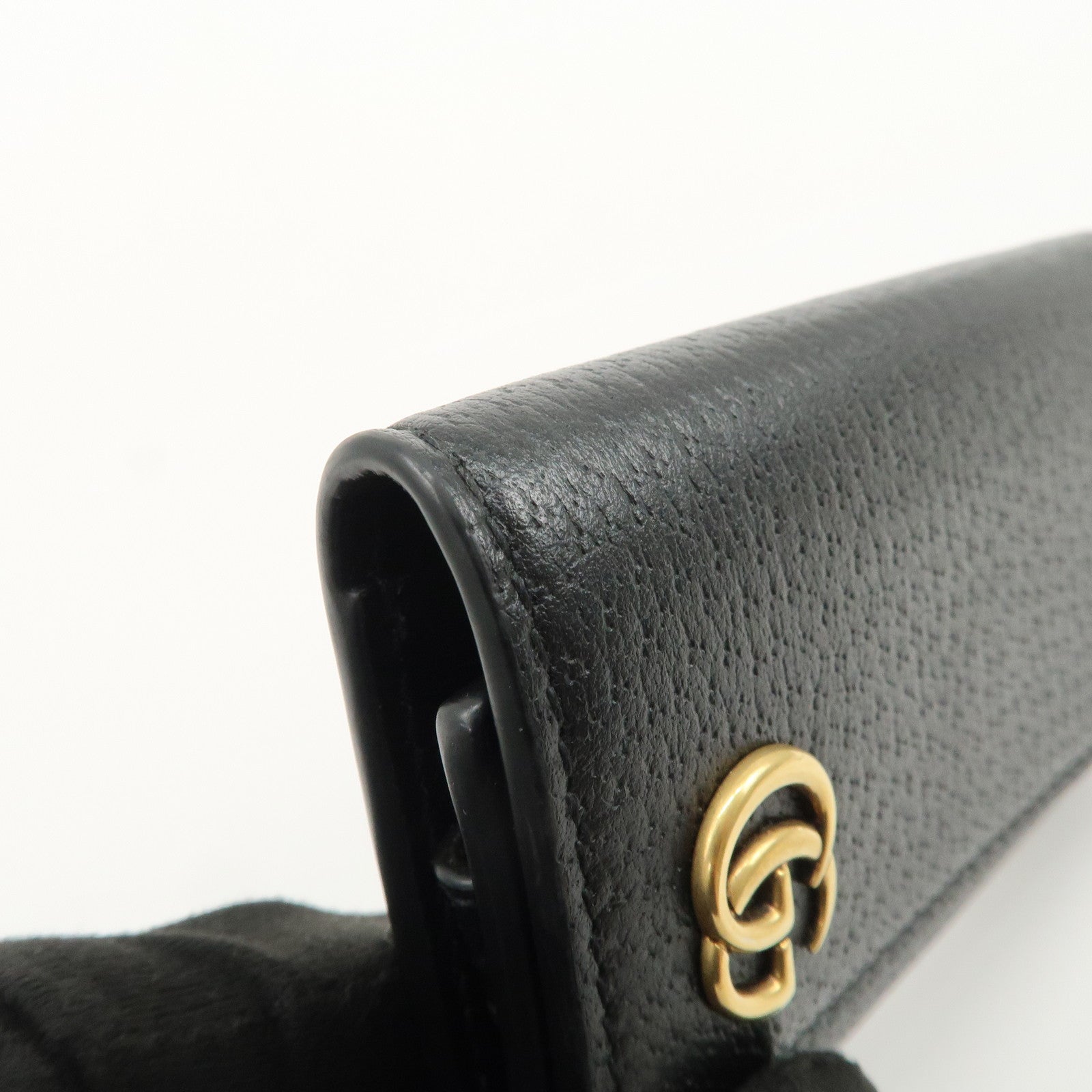 GUCCI GG Marmont Leather 6 Rings Key Case Black 435305