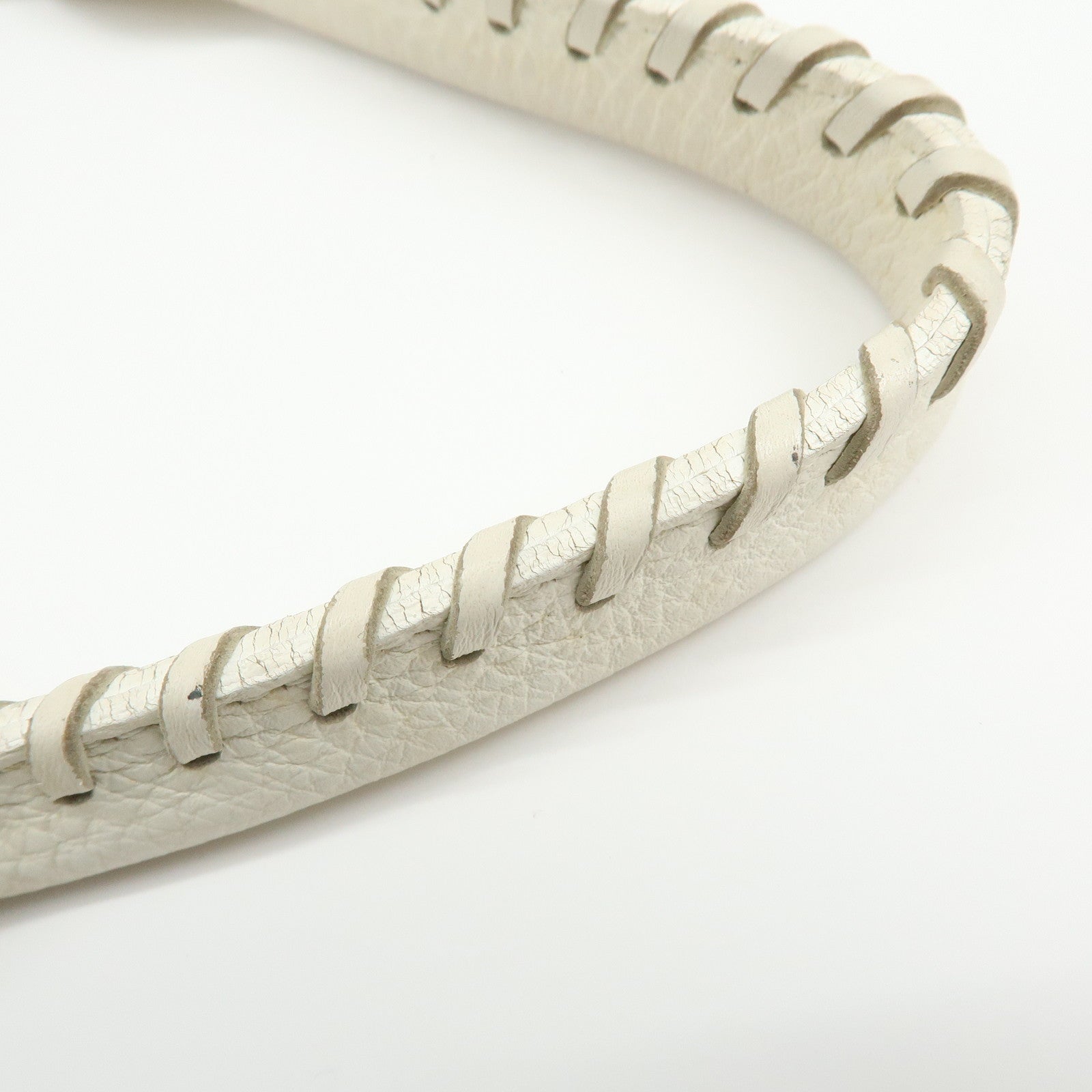 FENDI Unborn Calf Leather Tote Bag Leopard White Beige 8BR285