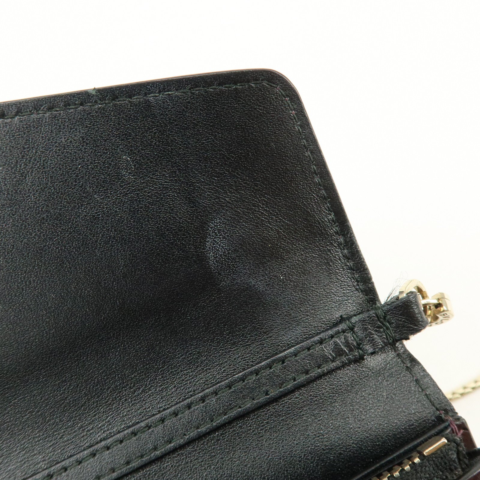 BVLGARI Serpenti Forever Patent Leather Chain Wallet Purple