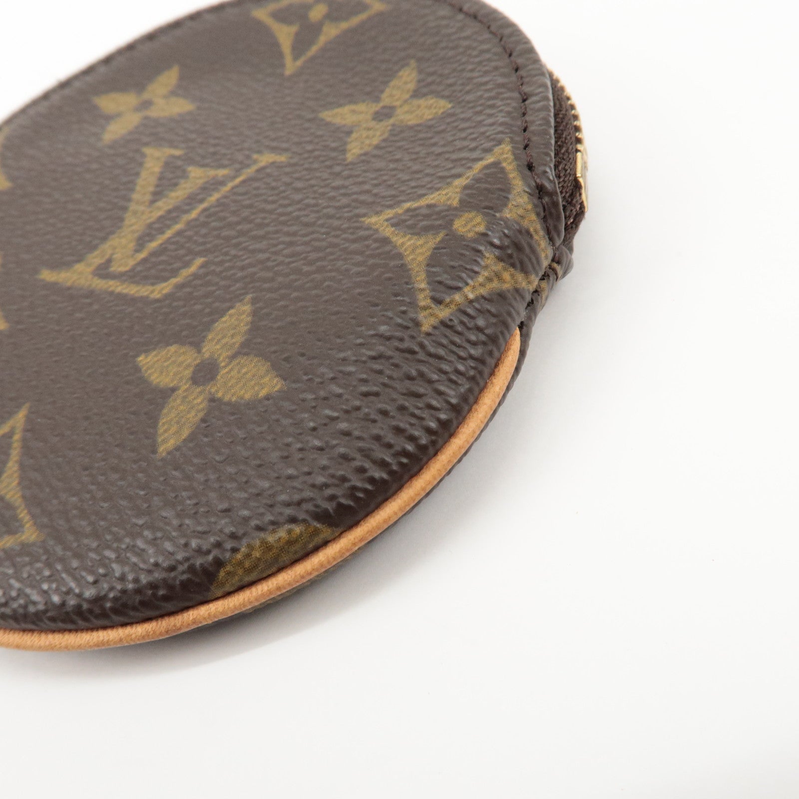 Louis Vuitton Monogram Porte Monnaie Rond Coin Case Brown M61926 Used