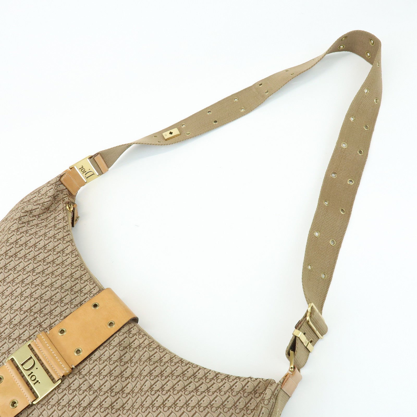 Christian Dior Street Chic Trotter Canvas Leather Shoulder Bag