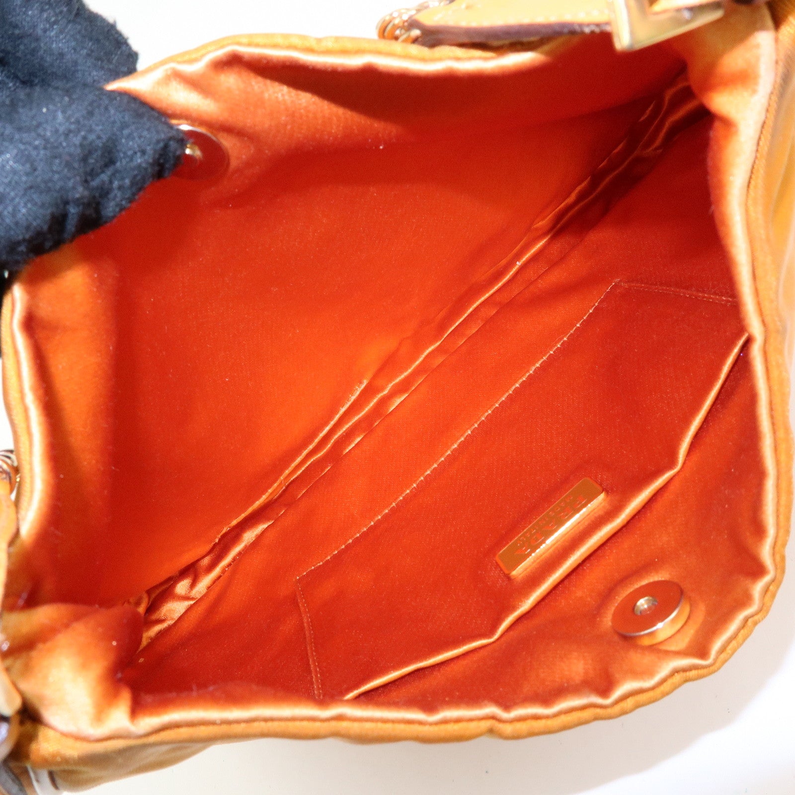 PRADA Triangle Logo Re‑Nylon Leather Hand Bag Shoulder Bag Orange