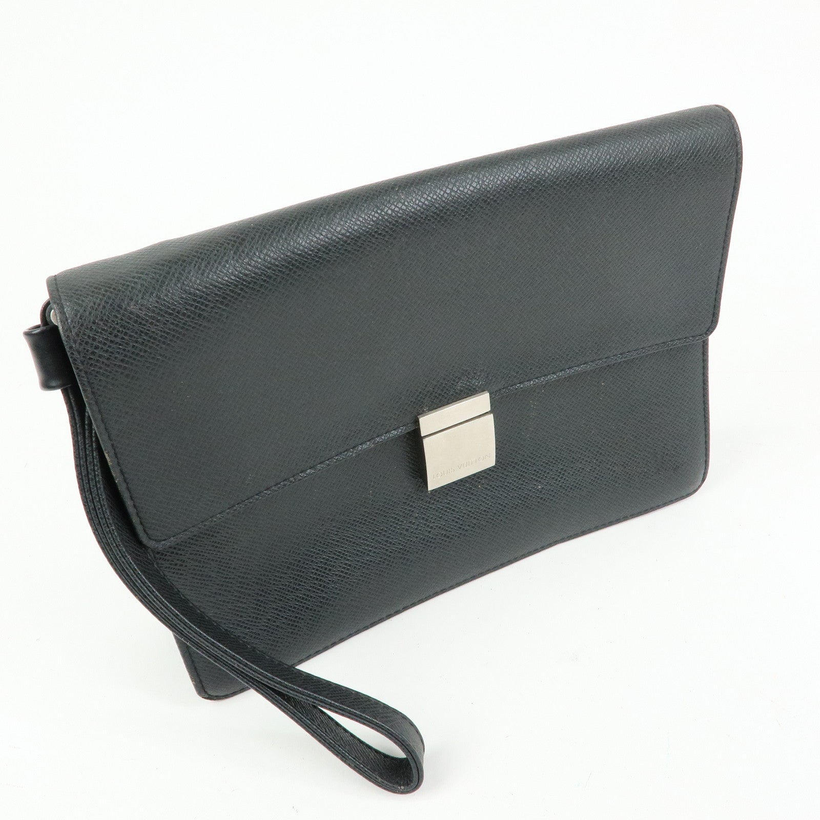 Louis Vuitton Taiga Leather Selenga Clutch Bag Ardoise M30782