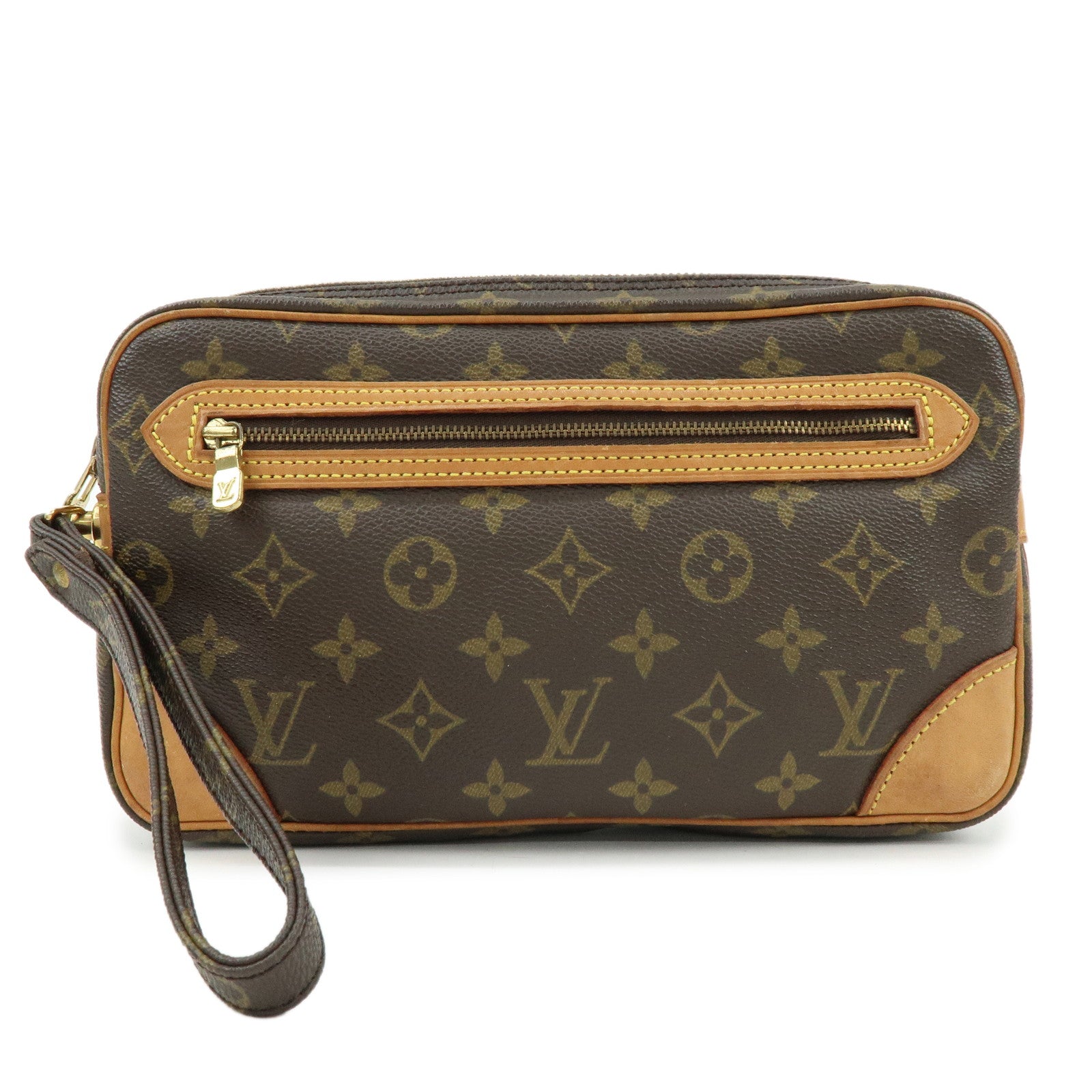 Louis Vuitton Monogram Marly Dragonne GM Clutch Bag Brown M51825