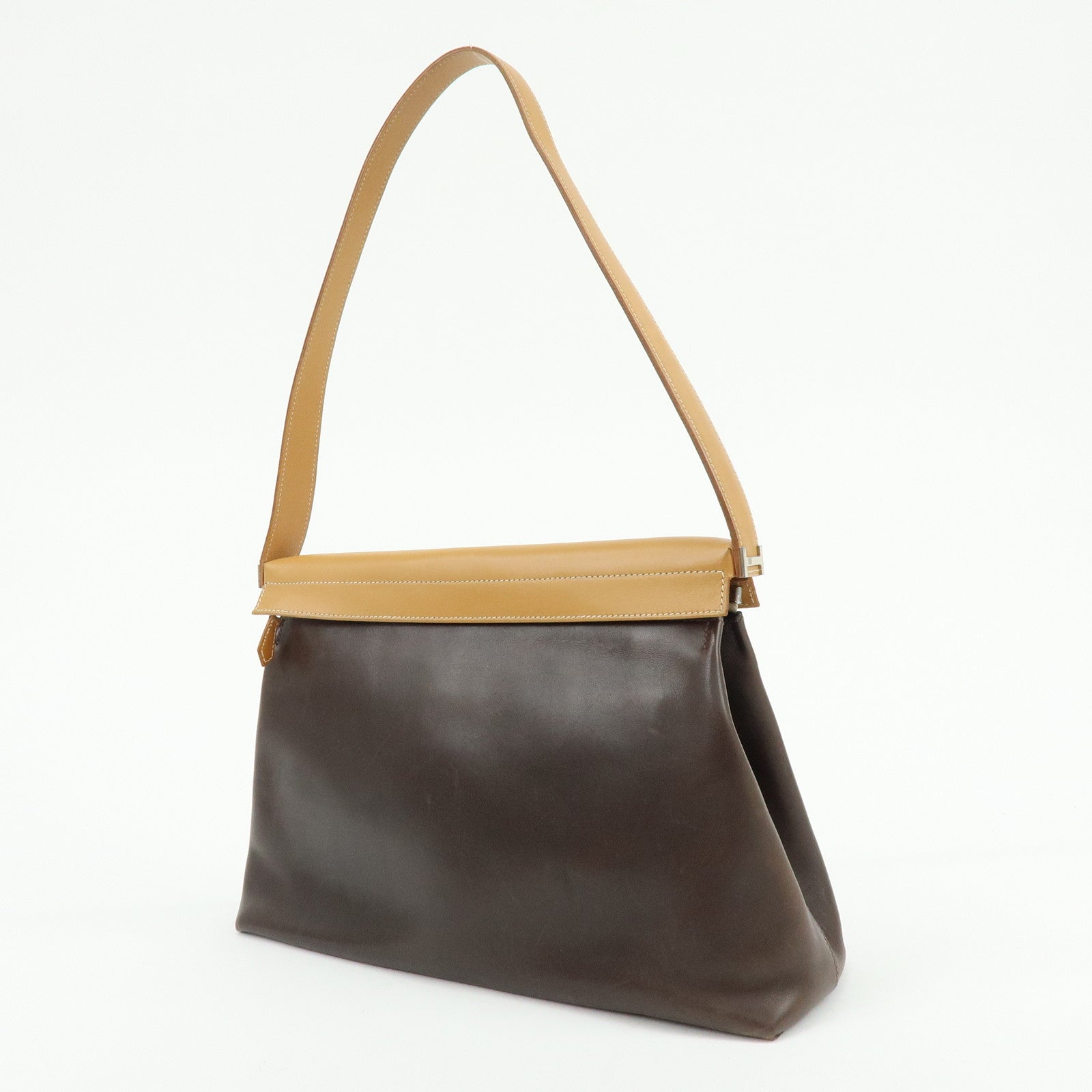 HERMES Yo Bag Crinoline Calf Leather ▢G Stamped Shoulder Bag Brown