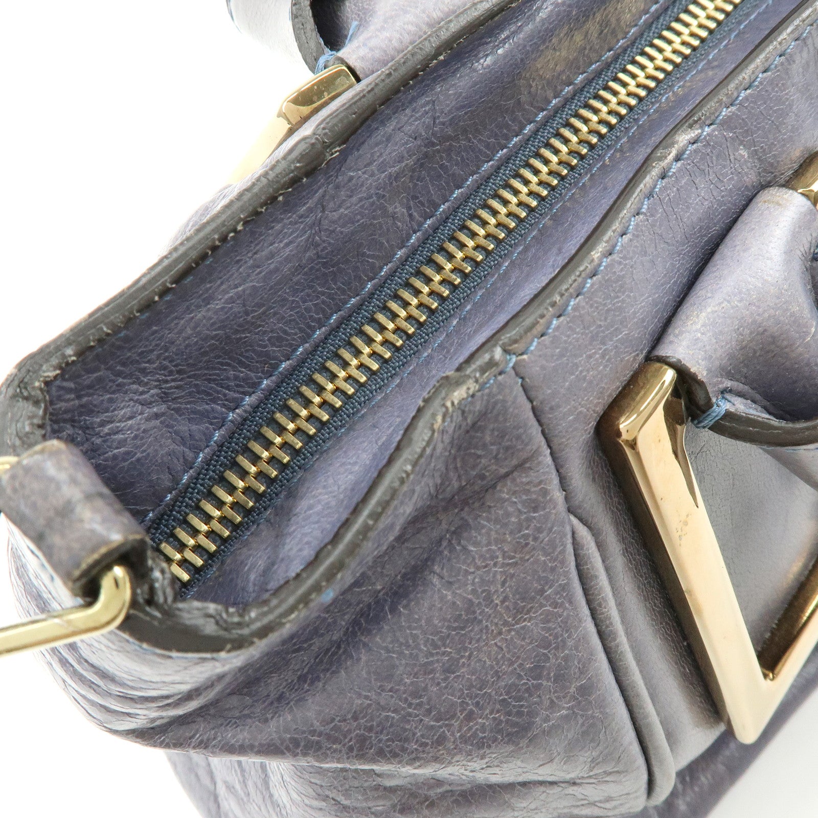 Chloe Ethel Leather 2Way Bag Shoulder Bag Hand Bag Gray
