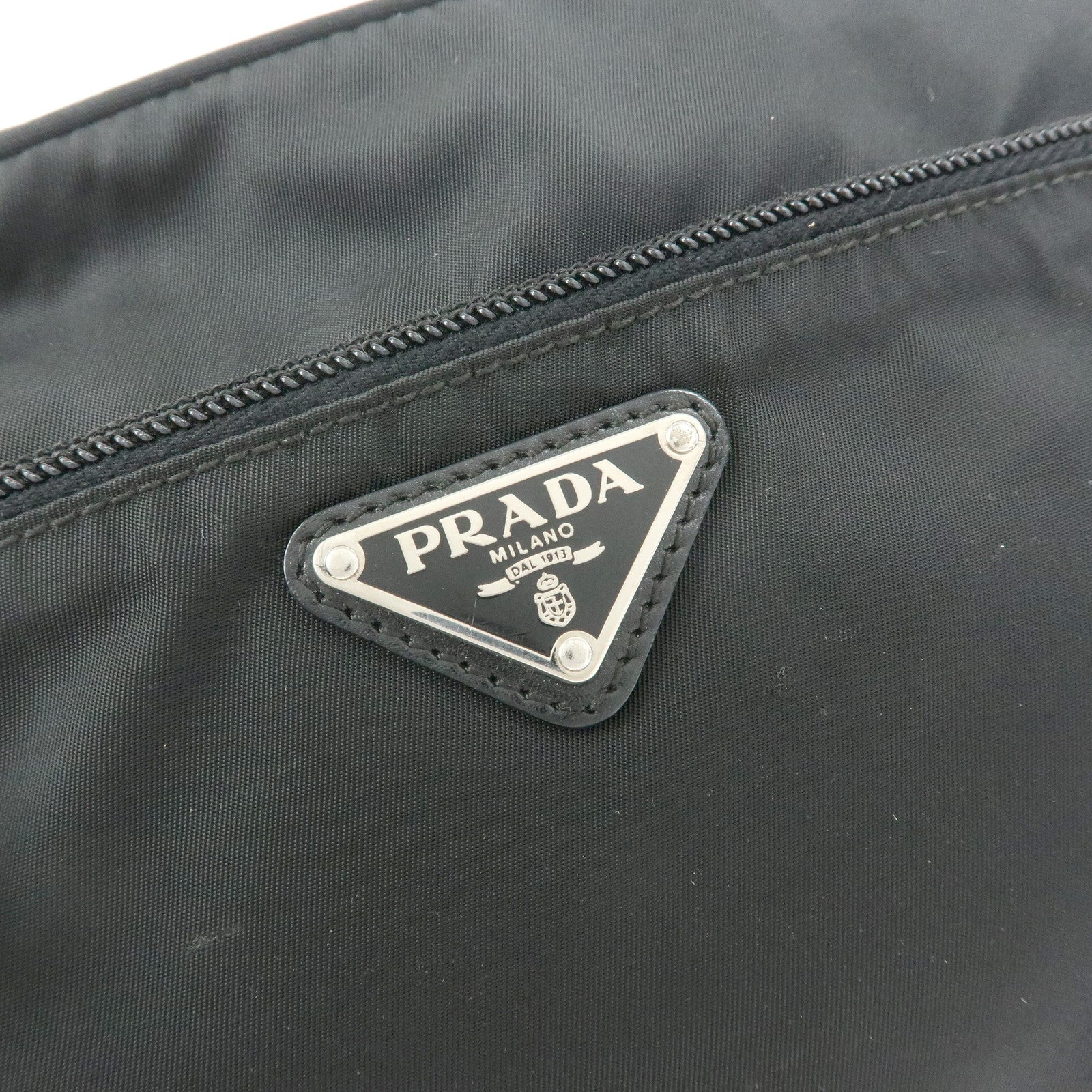 PRADA Triangle Logo Nylon Shoulder Bag Crossbody Bag Black BT0166