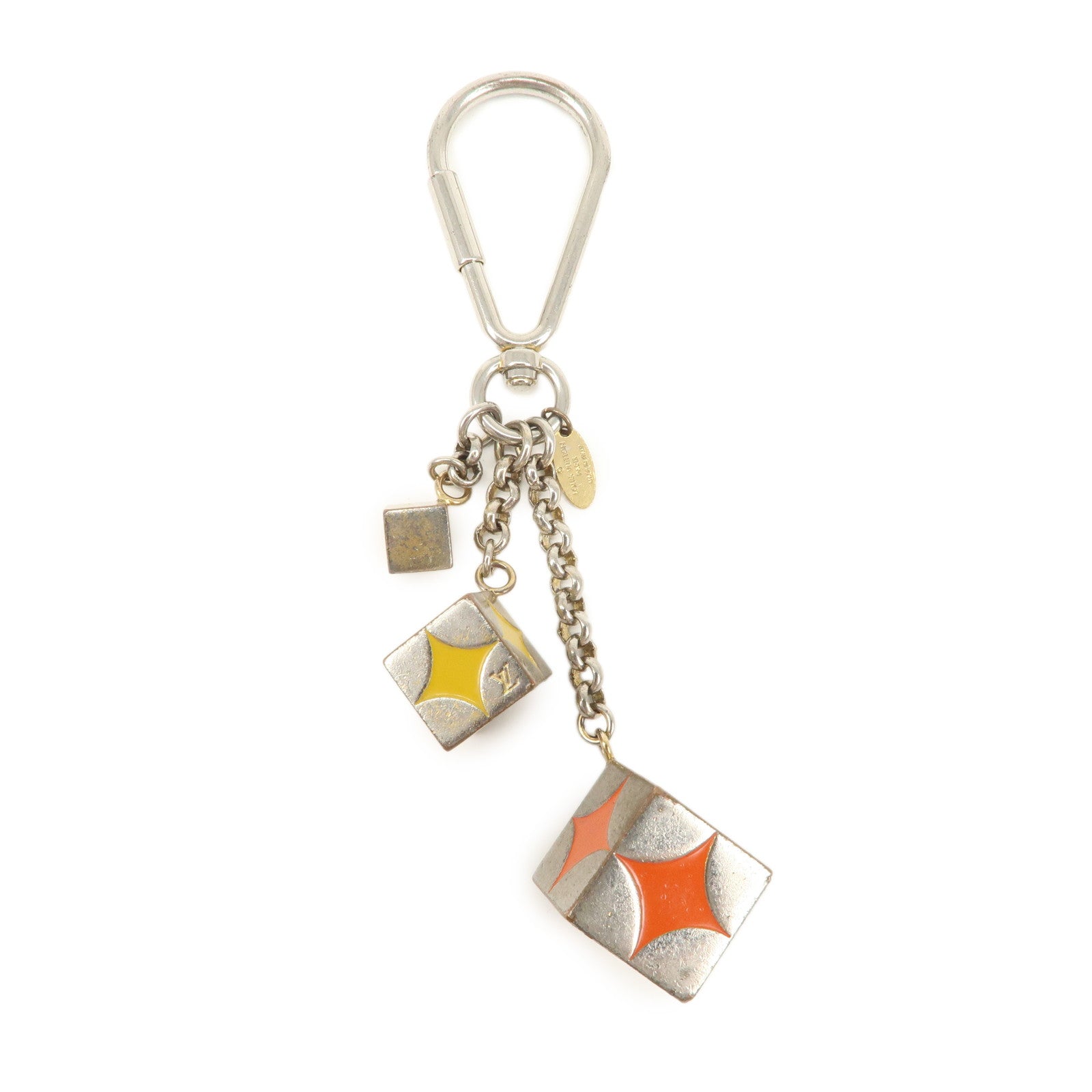 Louis Vuitton Metal Cube Bag Charm Key Charm Silver M65118