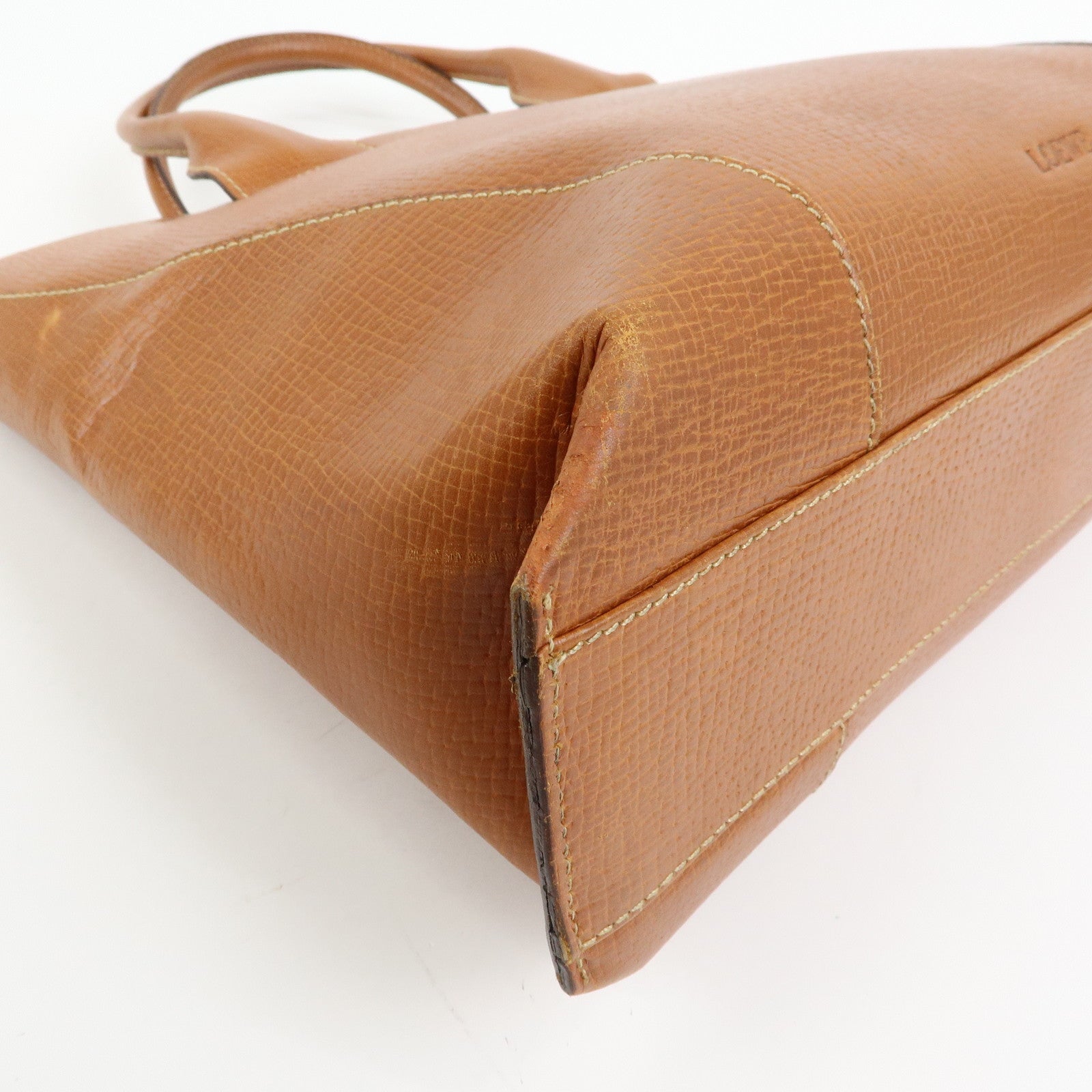 LOEWE Embossed Leather 2Way Bag Hand Bag Shoulder Bag Brown