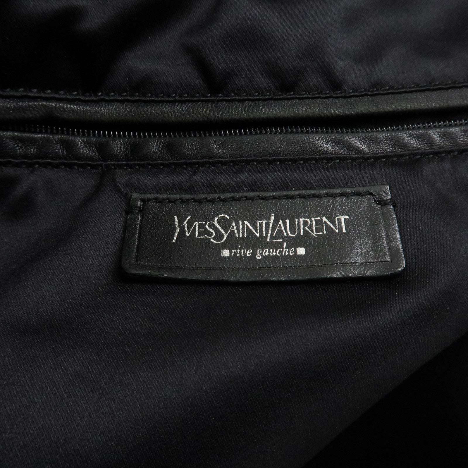 SAINT LAURENT PARIS Canvas Leather Tote Bag Shoulder Bag Navy