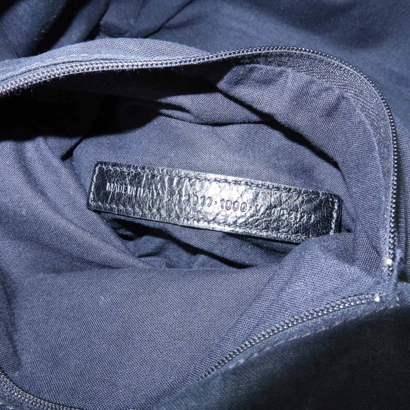 BALENCIAGA Navy Cabas Leather Small Tote Bag Black 339933