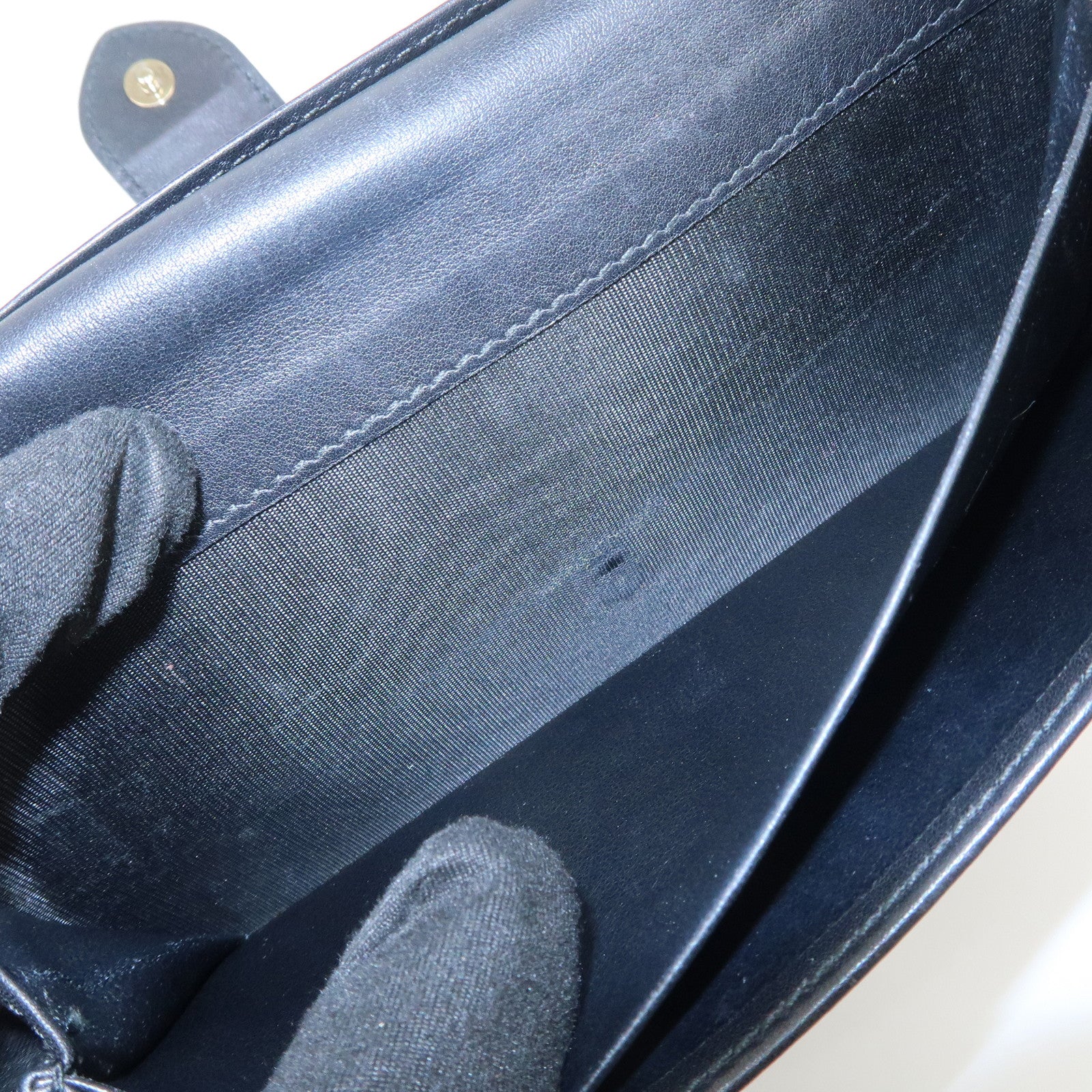 GUCCI Guccissima Lovely Heart W Hook Long Wallet Black 203550