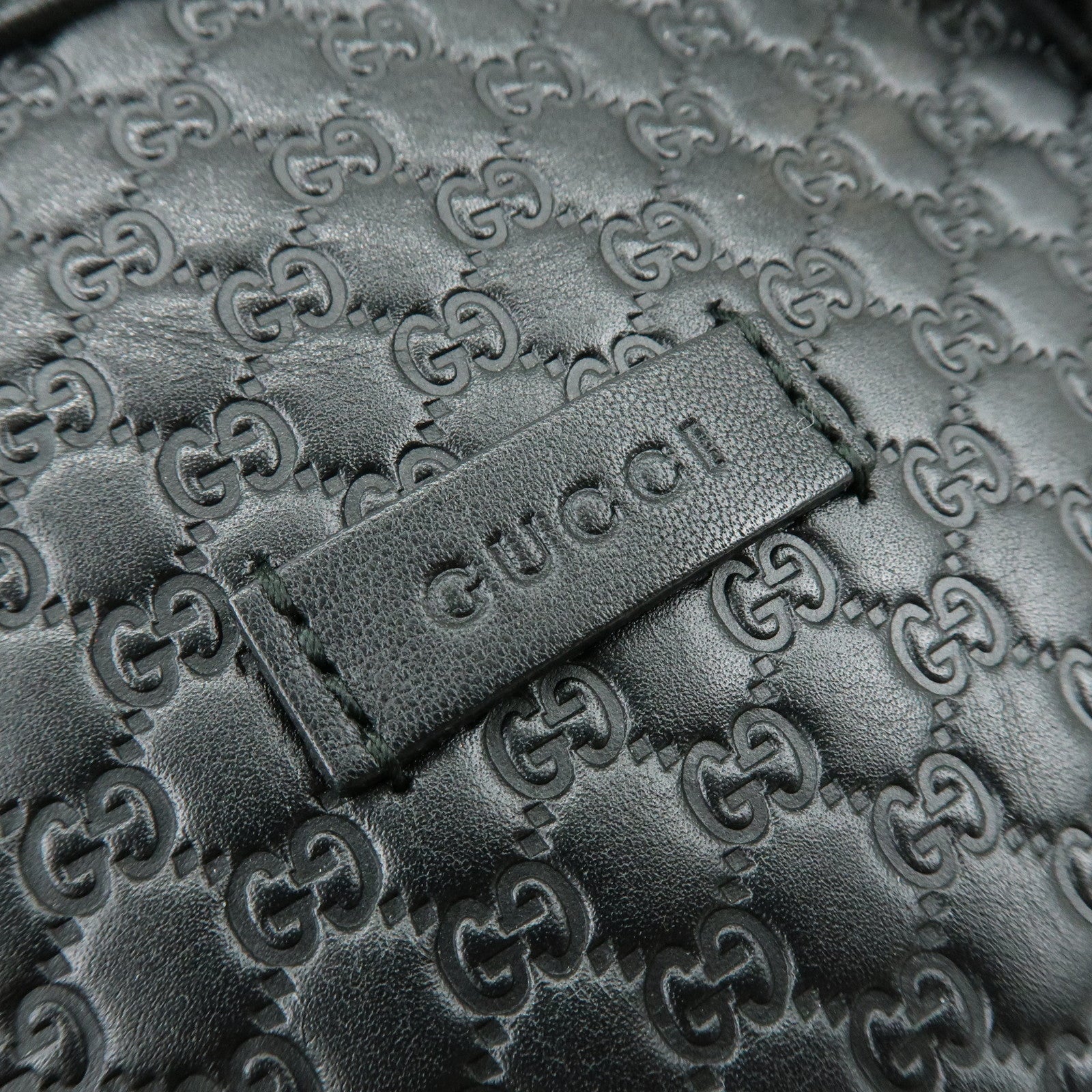 GUCCI Micro Guccissima Leather 2WAY Hand Shoulder Bag Black 449663