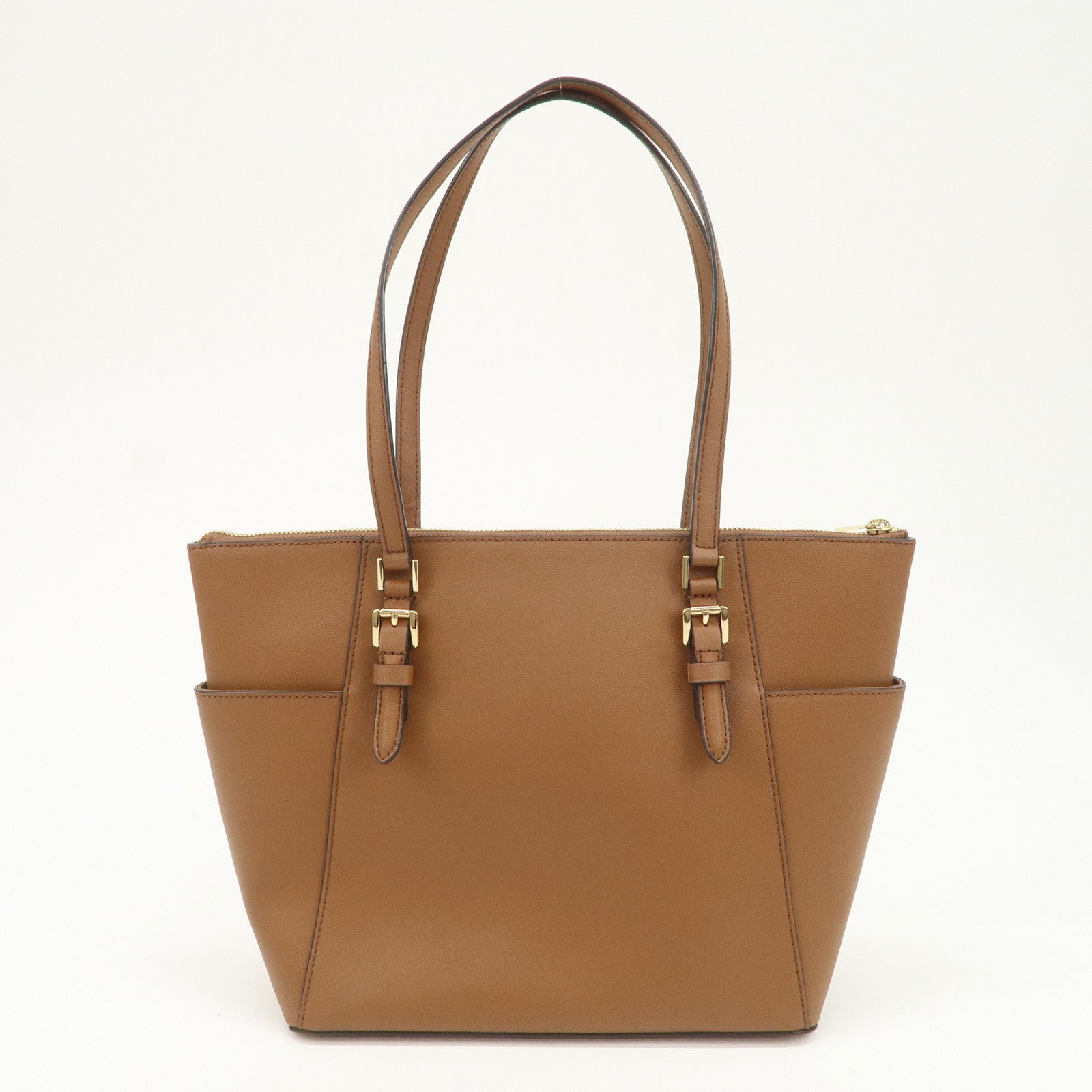 MICHAEL KORS Leather Tote Bag Shoulder Bag Brown Gold