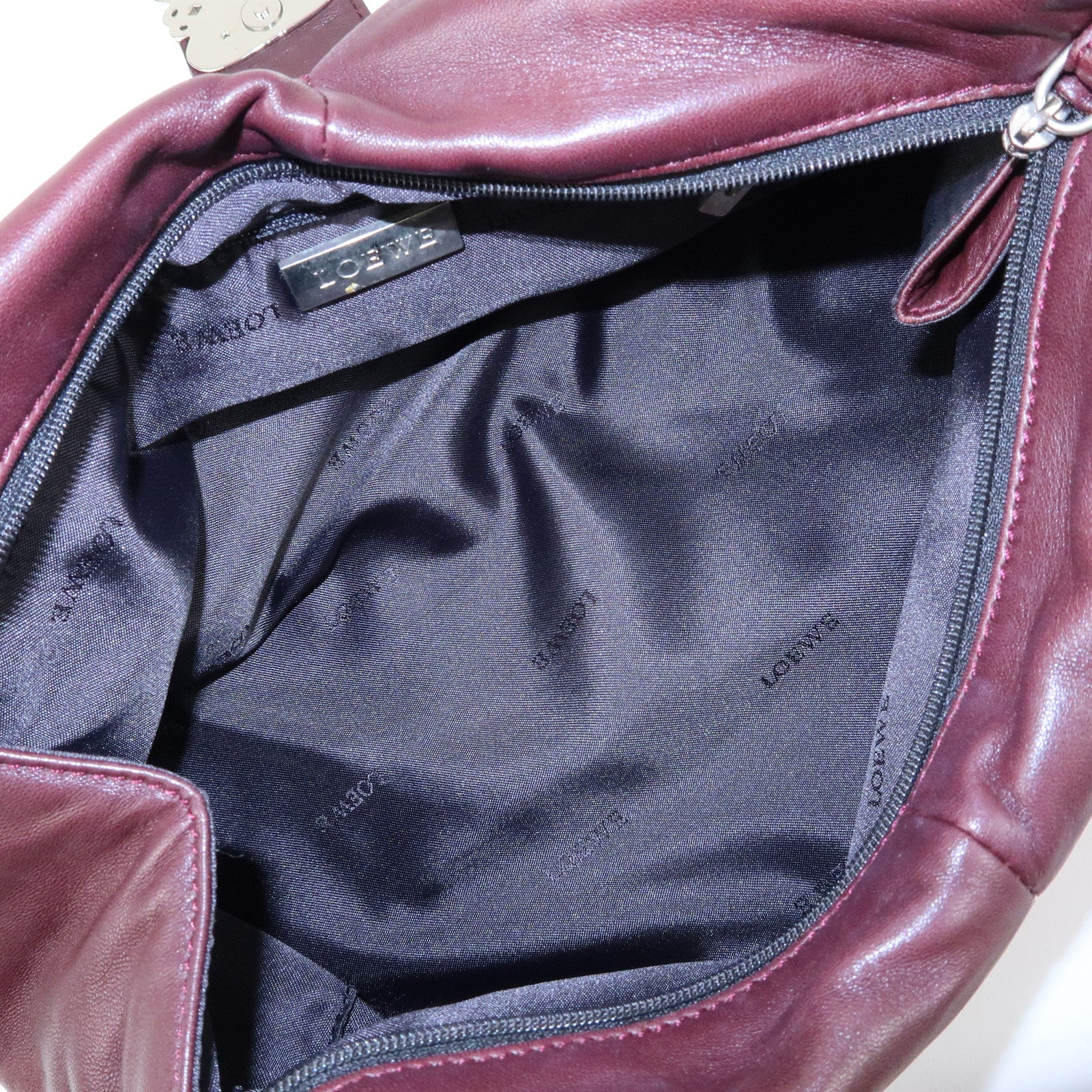 LOEWE Anagram Nappa Leather Hand Bag Shoulder Bag Bordeaux Brown