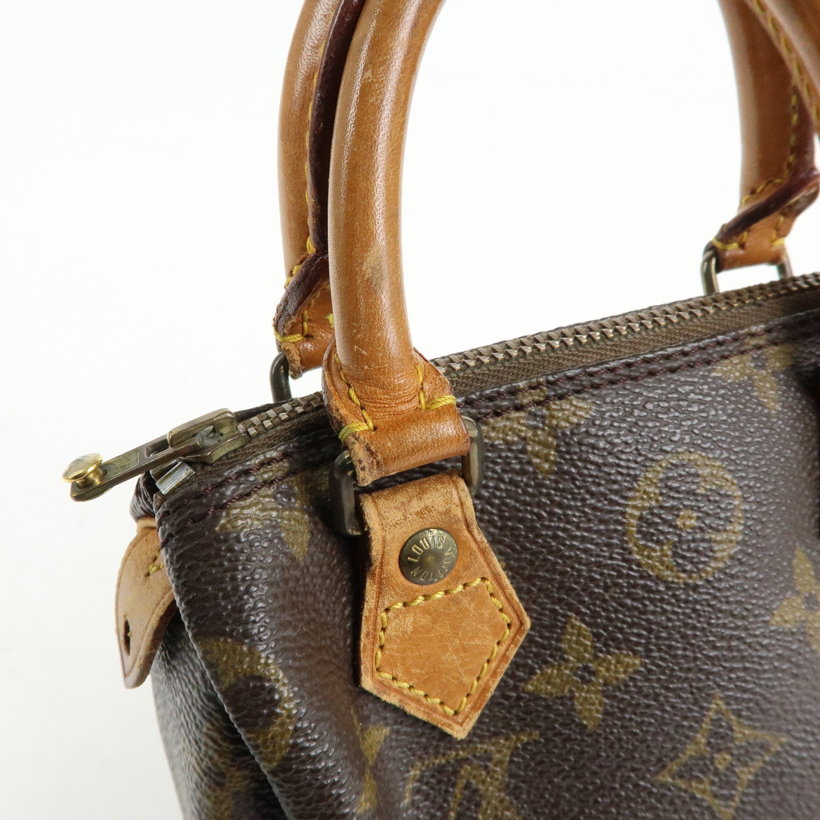 Louis Vuitton Monogram Mini Speedy Hand Bag Brown M41534