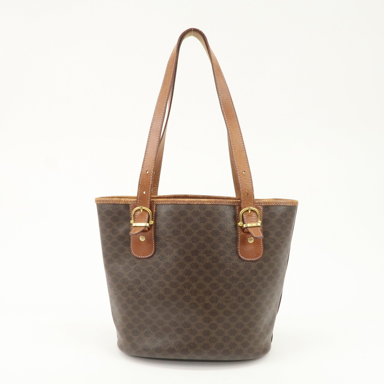 CELINE Macadam PVC Leather Tote Bag Shoulder Bag Brown