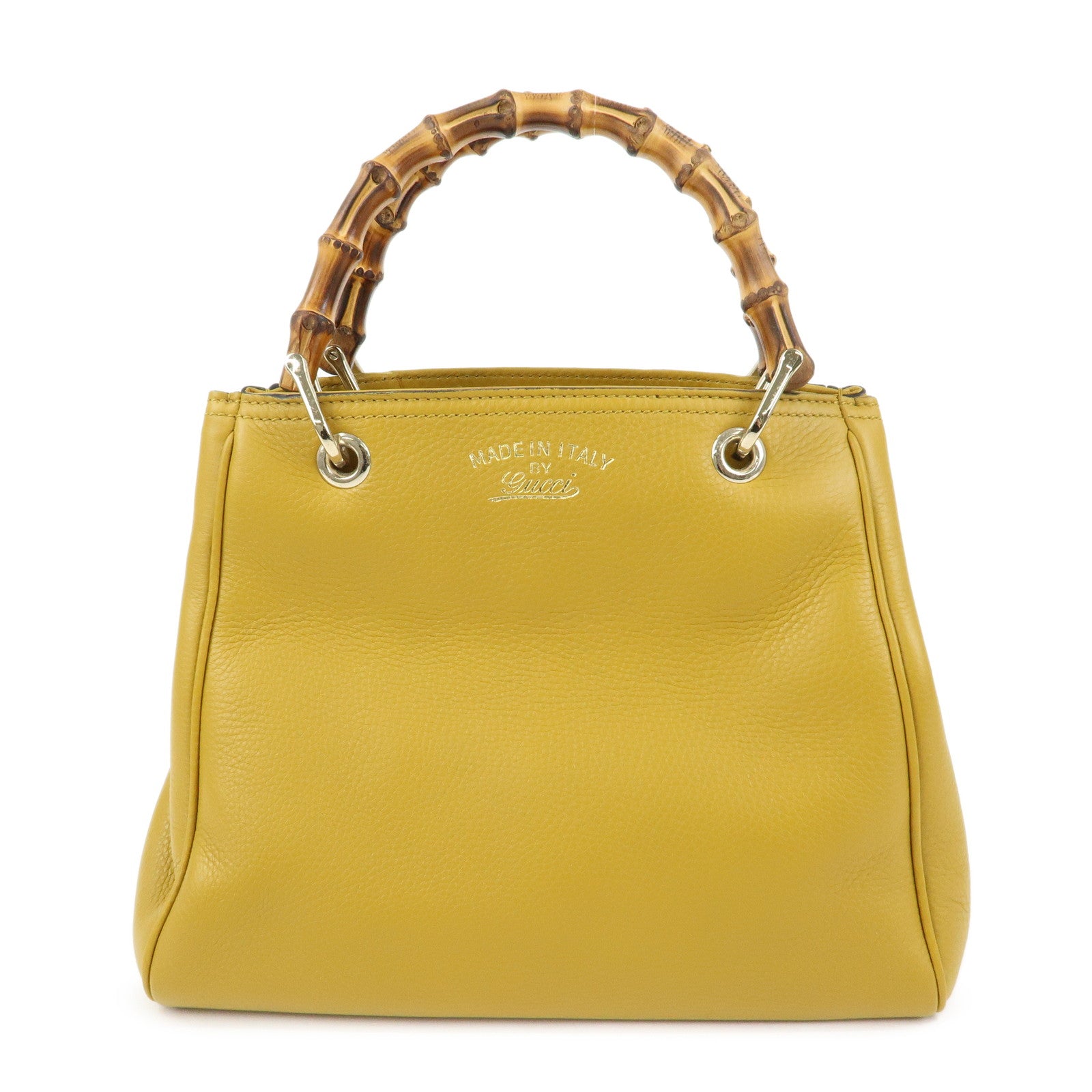 GUCCI Bamboo Leather 2Way Bag GUCCI 50years in Japan Mustard 336032