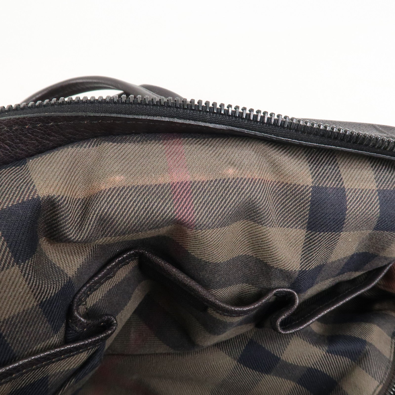 BURBERRY Logo Leather Tote Bag Shoulder Bag Black
