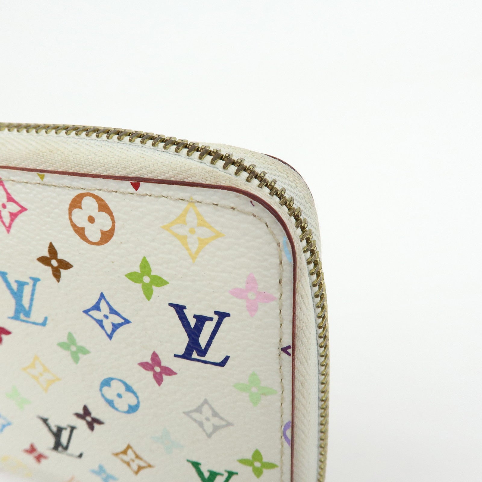 Louis Vuitton Monogram Multicolor Round Zippy Wallet Blanc M60241