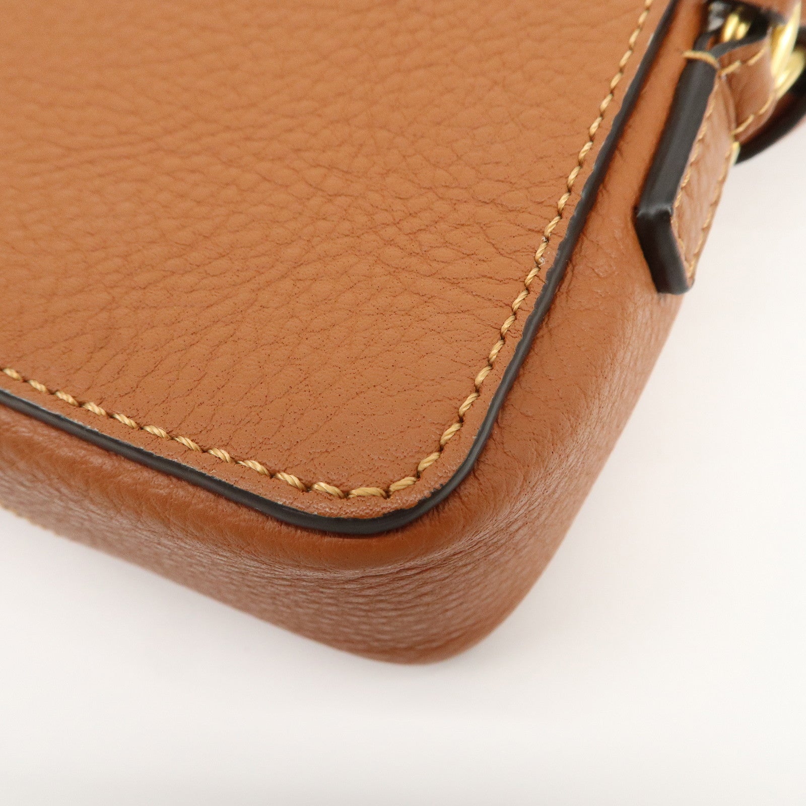 Chloe Marcie Logo Leather Shoulder bag Crossbody Bag Brown