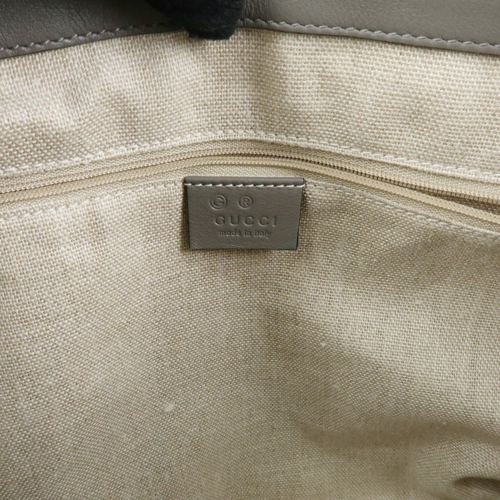 GUCCI Microguccissima Leather 2Way Bag Hand Bag Grey 449656