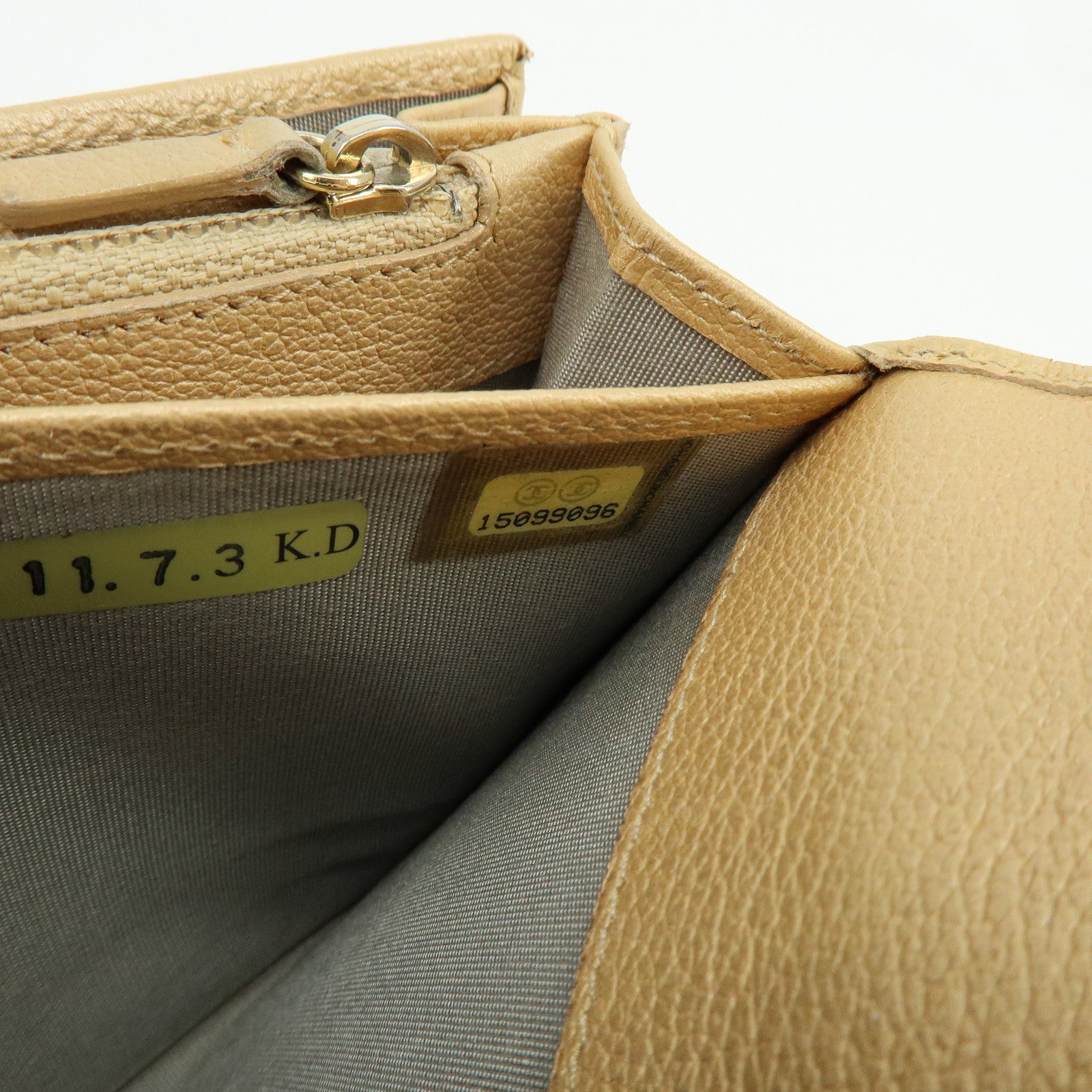 Chanel Camellia Calf Leather Long Flap Wallet Beige