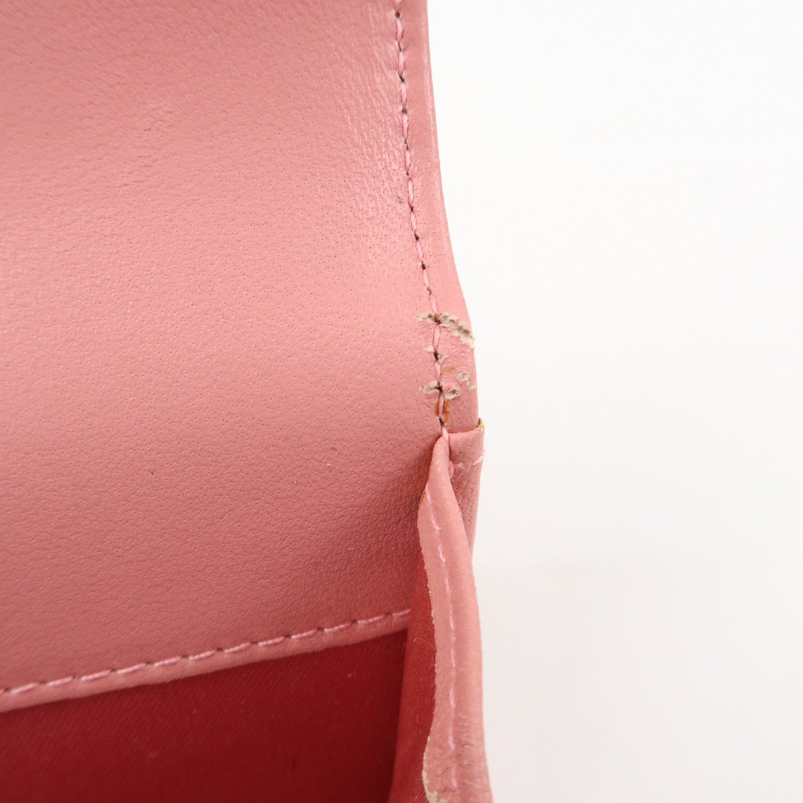 CHANEL Camellia COCO Mark Leather Card Case Card Holder Pink