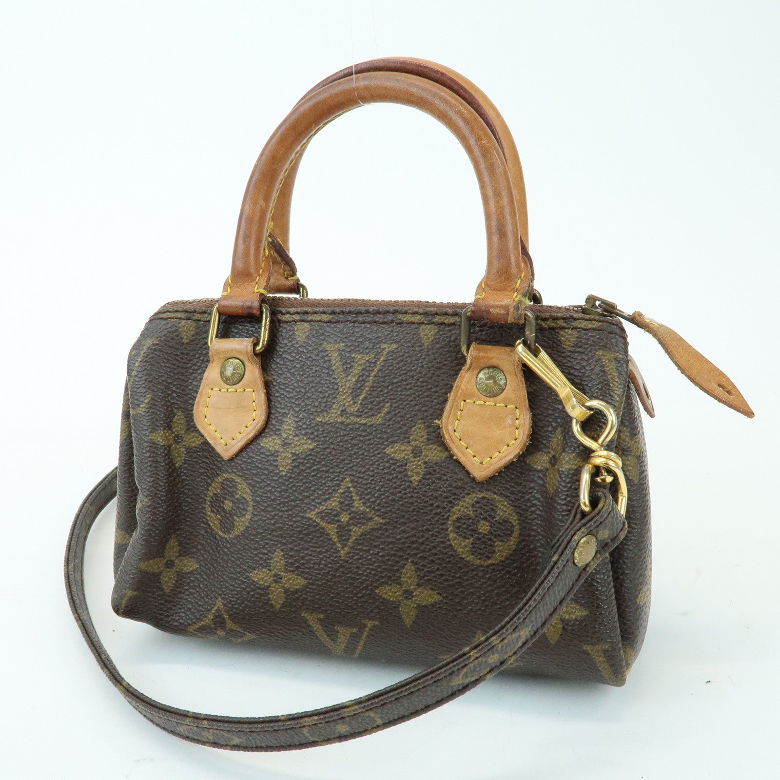 Louis Vuitton Monogram Mini Speedy Hand Shoulder Bag Brown M41534