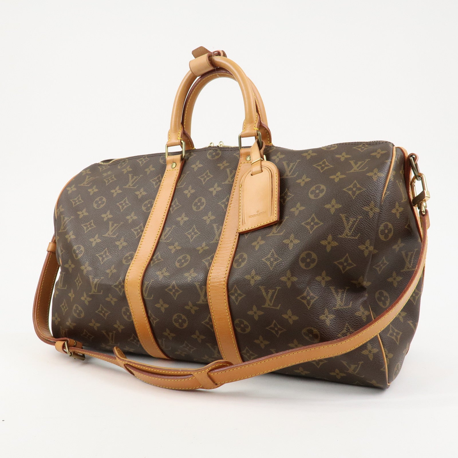 Louis Vuitton Monogram Keep All Bandouliere 45 Boston Bag M41418