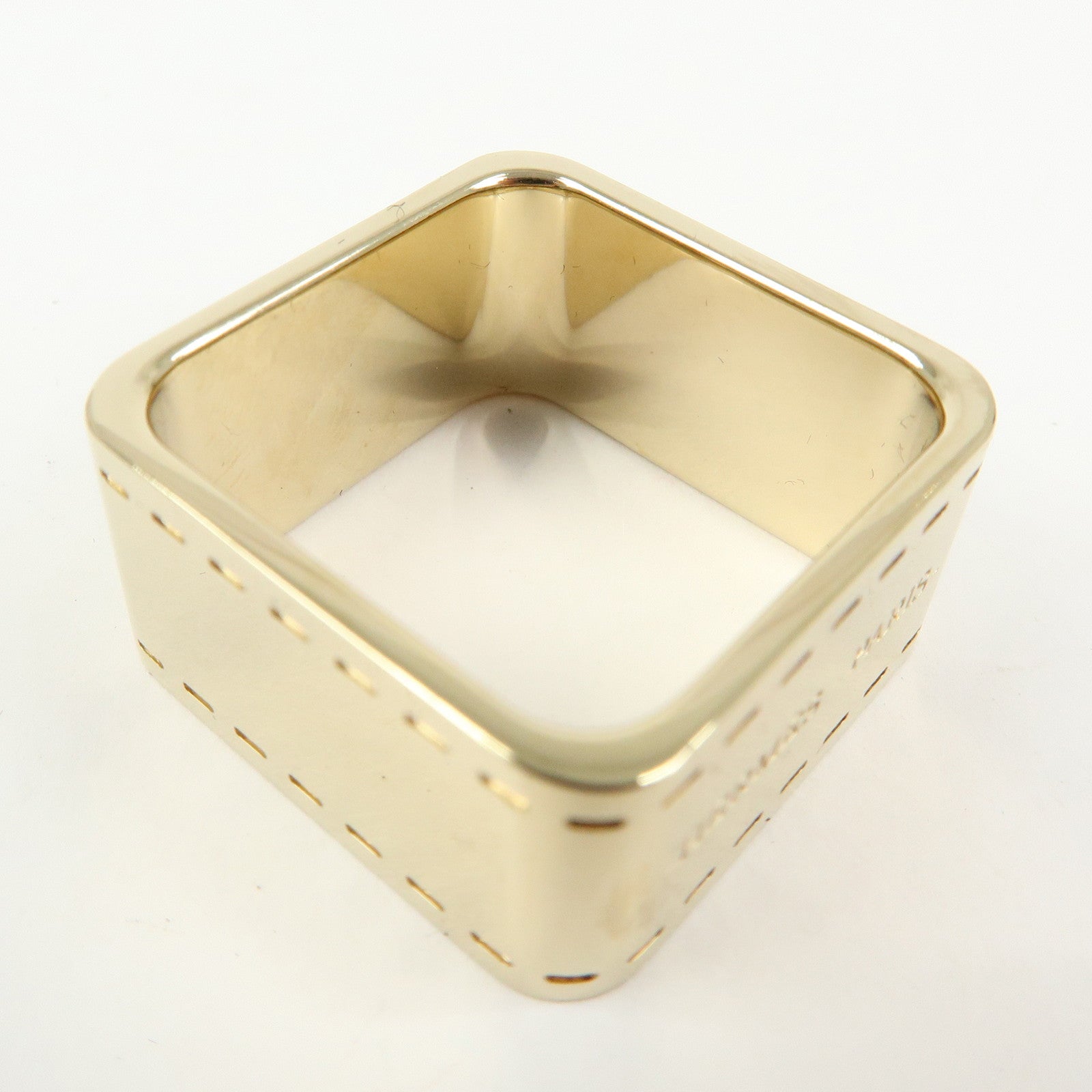 HERMES Bolduc Metal Scarf Ring Gold