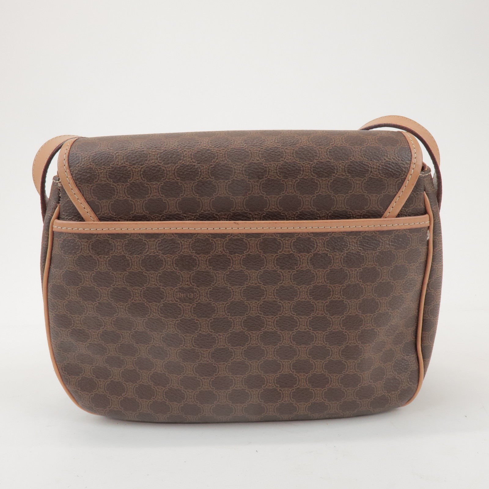 CELINE Macadam PVC Leather Shoulder Bag Crossbody Bag Brown