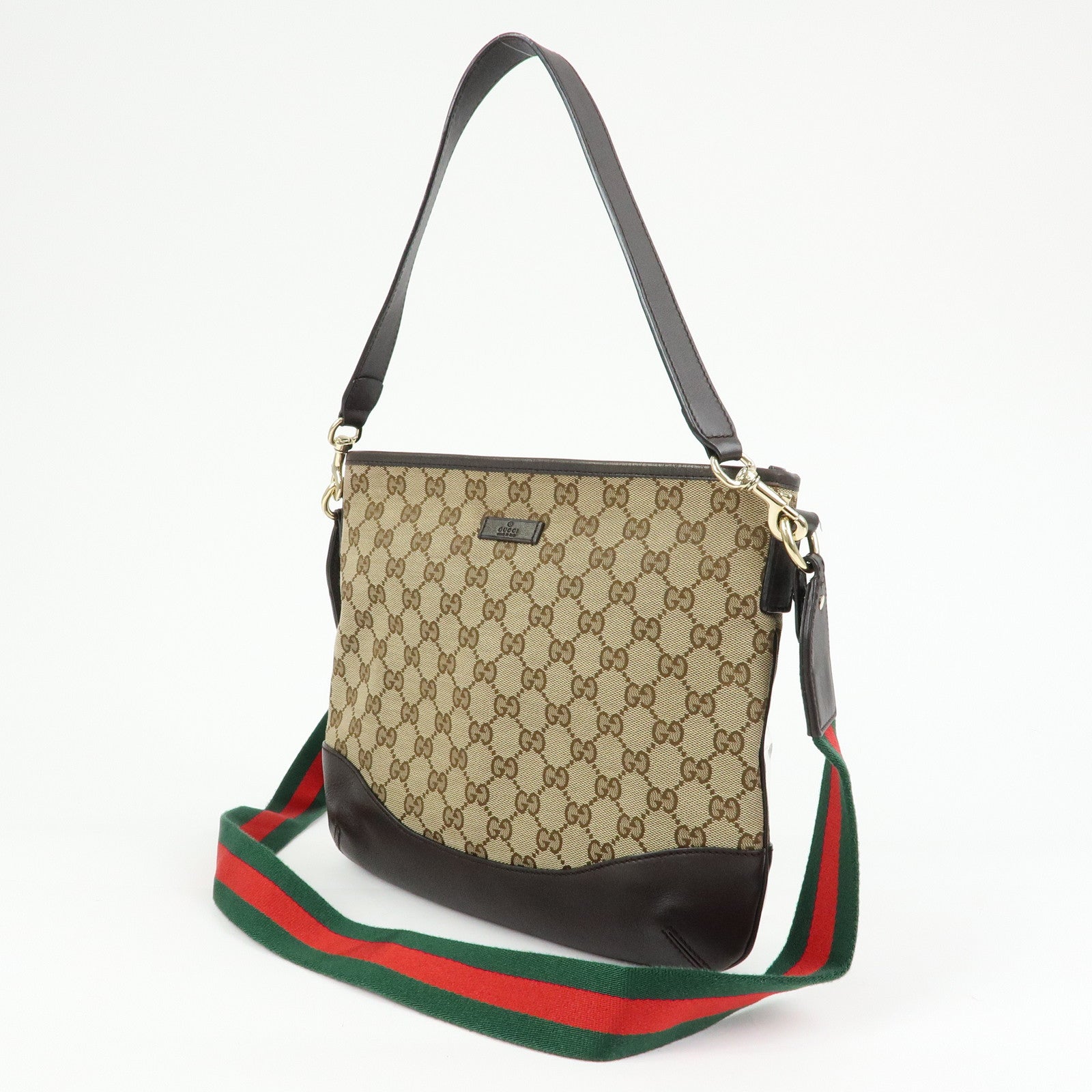 GUCCI Sherry GG Canvas Leather Shoulder Bag Hand Bag Beige 388927