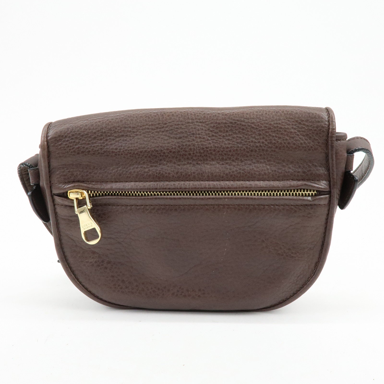 LOEWE Heritage Leather Shoulder Bag Crossbody Bag Dark Brown