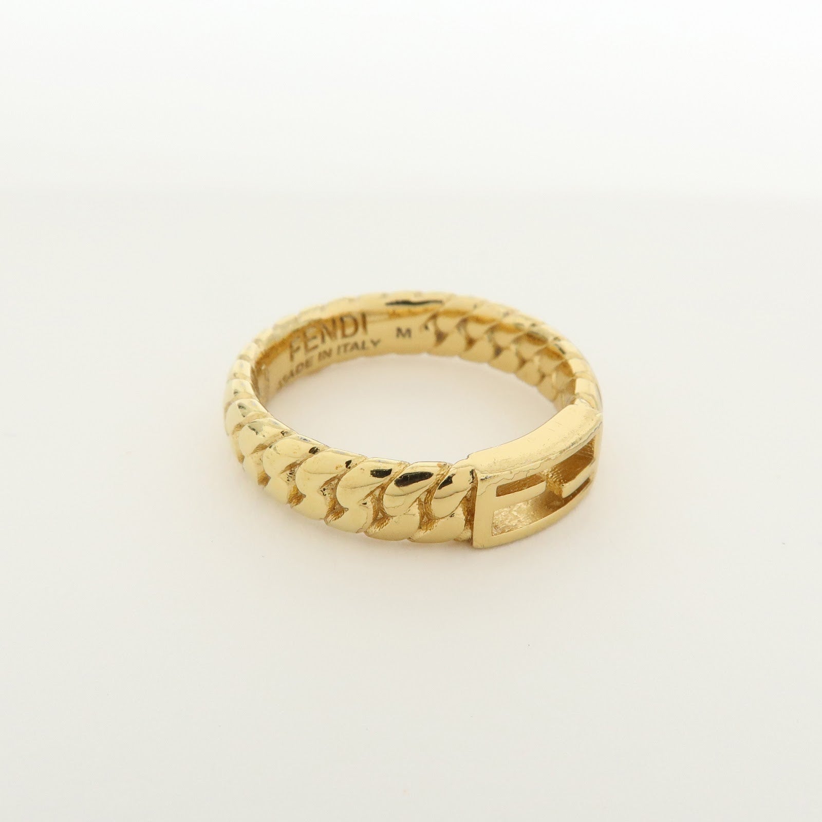 FENDI Baguette Ring Metal Ring Gold Size M US7 EU54 HK15