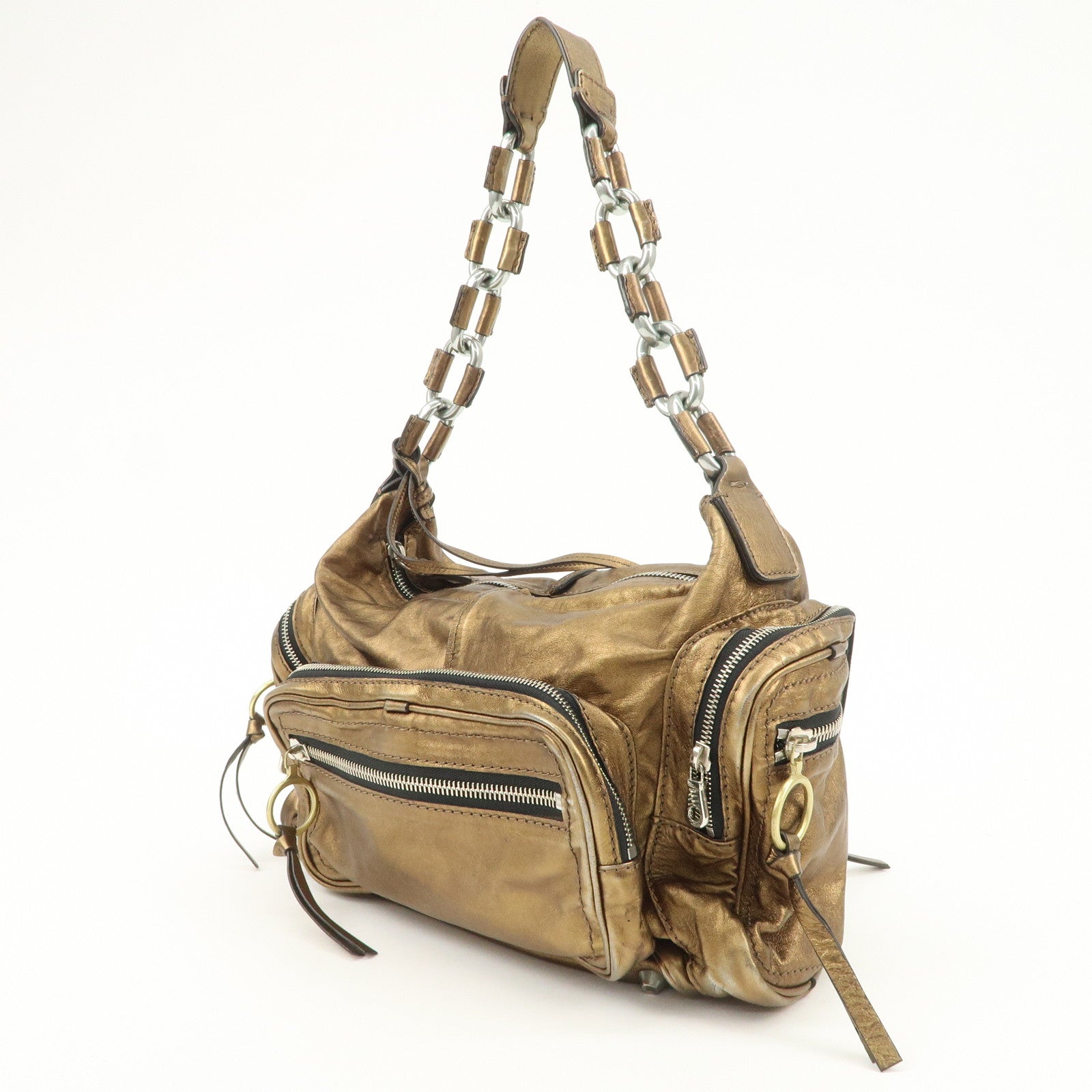 Chloe Betty Leather Shoulder Bag Hand Bag Bronze