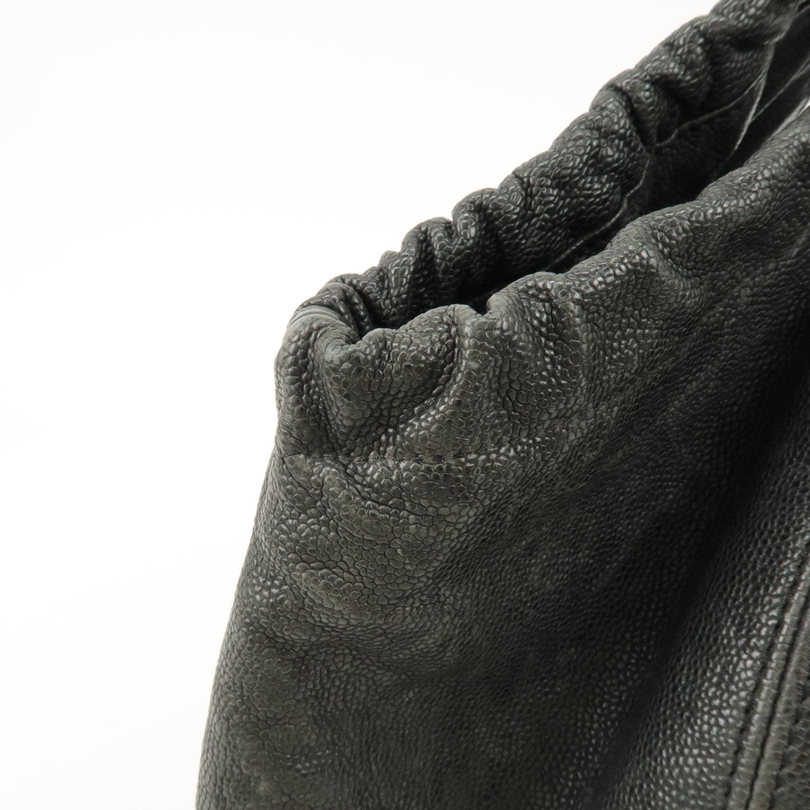 CHANEL COCO Cabus GM Caviarskin Chain Shoulder Bag Black A33450 Used