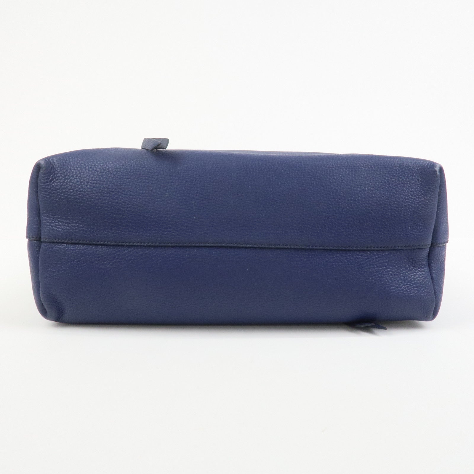 MIU MIU Logo Madras Leather Tote Bag Shoulder Bag Hand Bag Blue