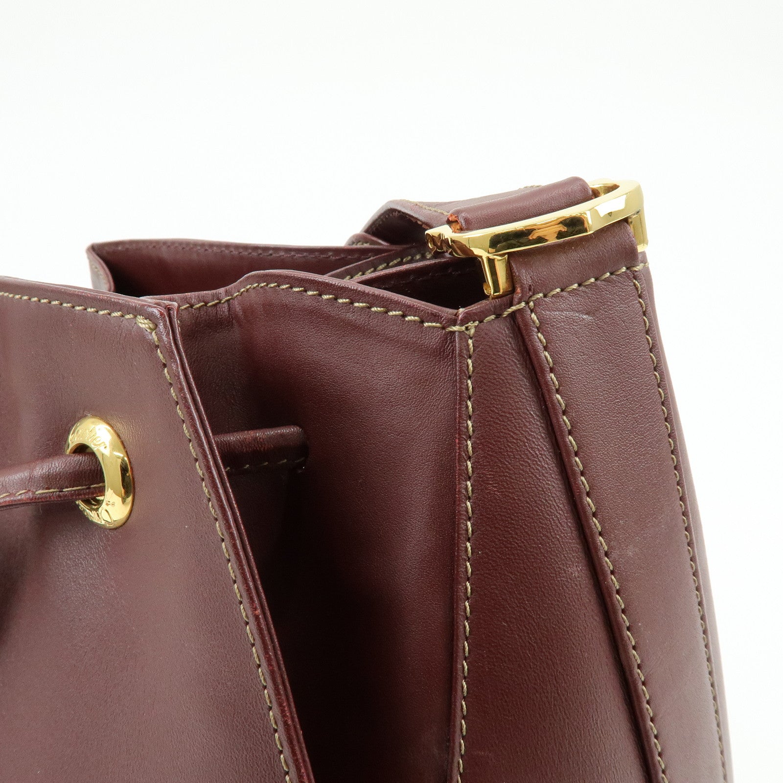 Cartier Must de Cartier Leather Shoulder Crossbody Bag Bordeaux