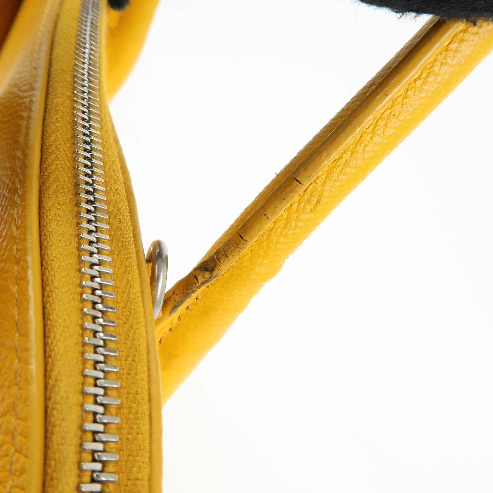 BALENCIAGA Ville Top Handle Leather 2Way Bag Hand Bag Yellow