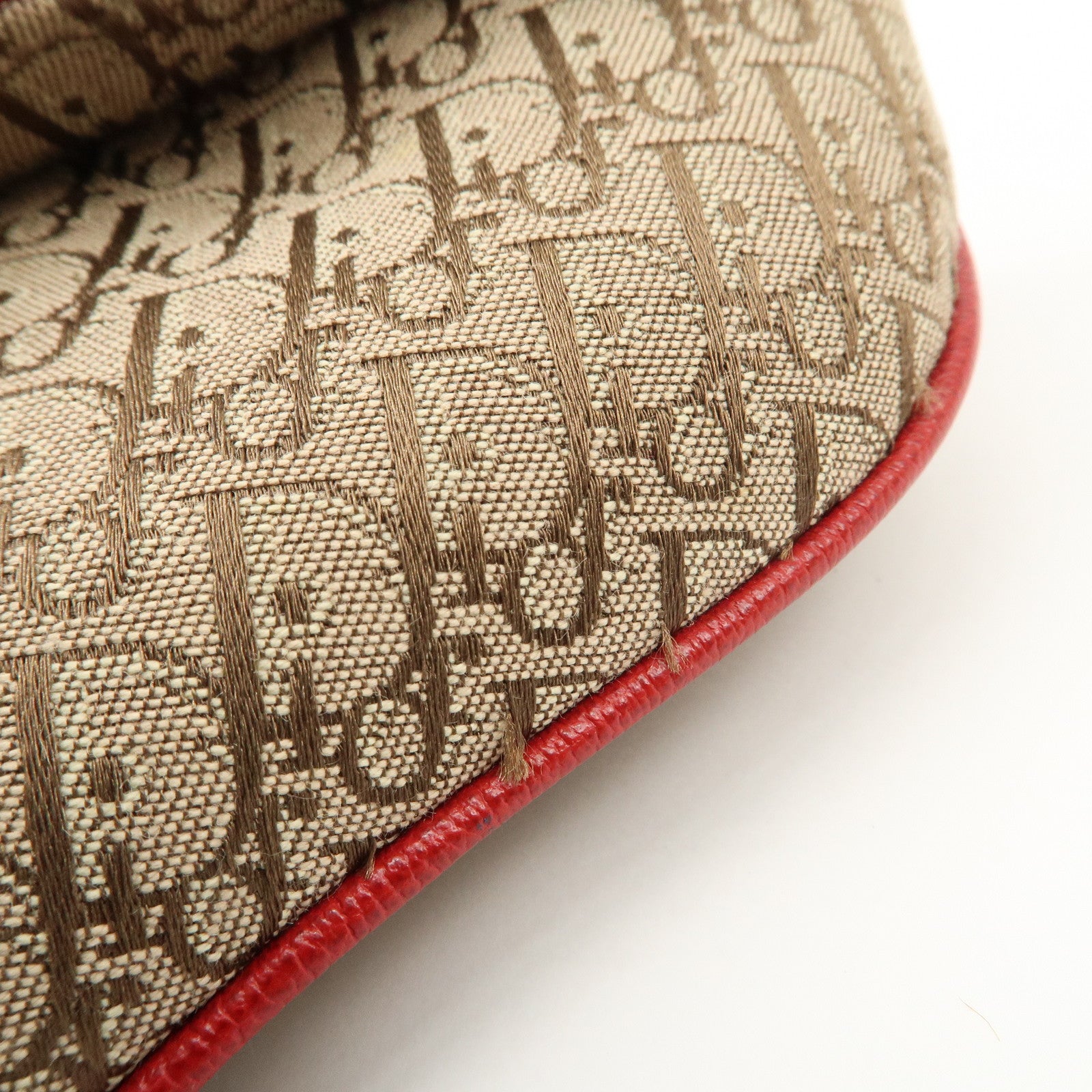 Christian Dior Rasta Trotter Canvas Waist Pouch Beige Red Yellow