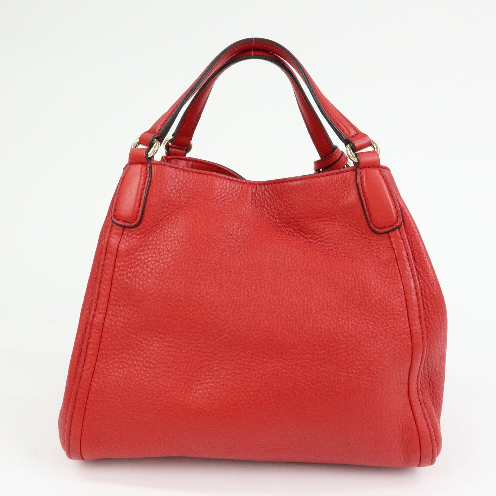 GUCCI SOHO Interlocking G Leather 2Way Bag Hand Bag Red 336751