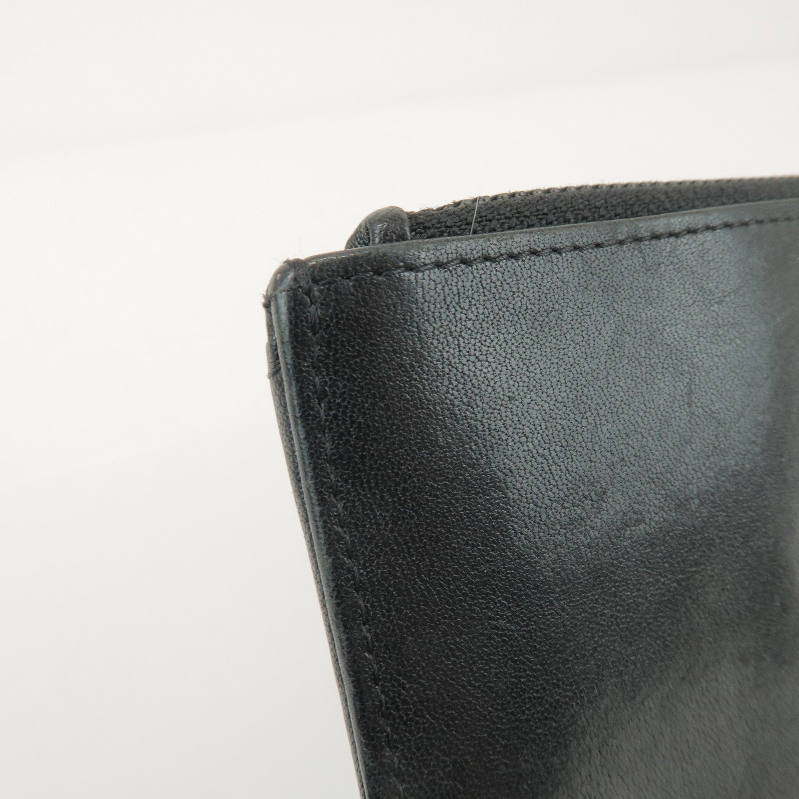 CHANEL COCO Mark Calf Leather Long Wallet Black