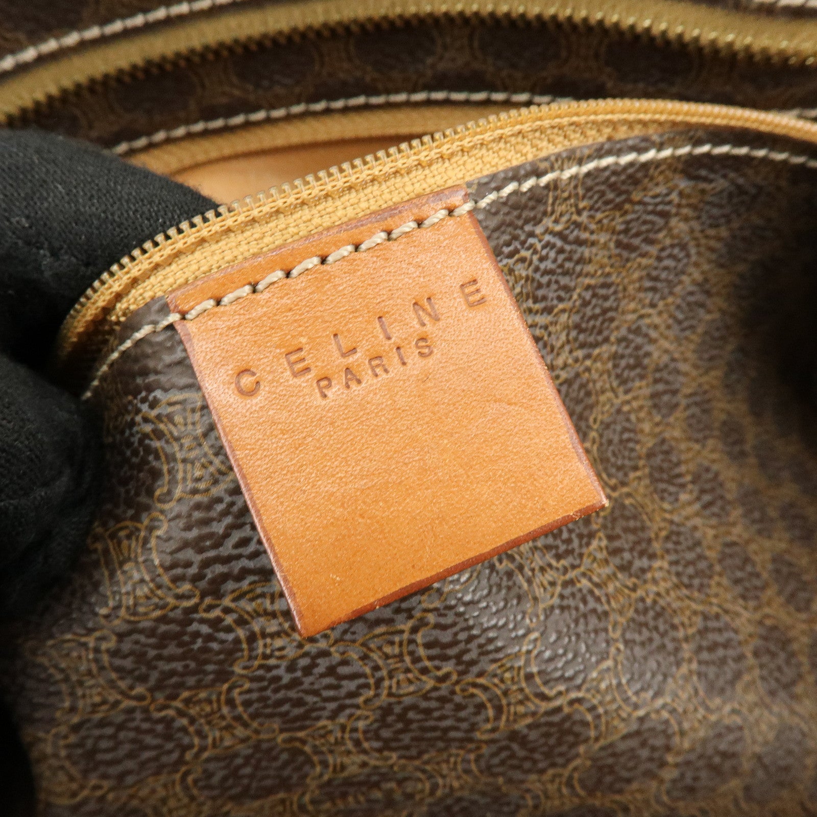 CELINE  Macadam PVC Leather Tote Bag Shoulder Bag Brown