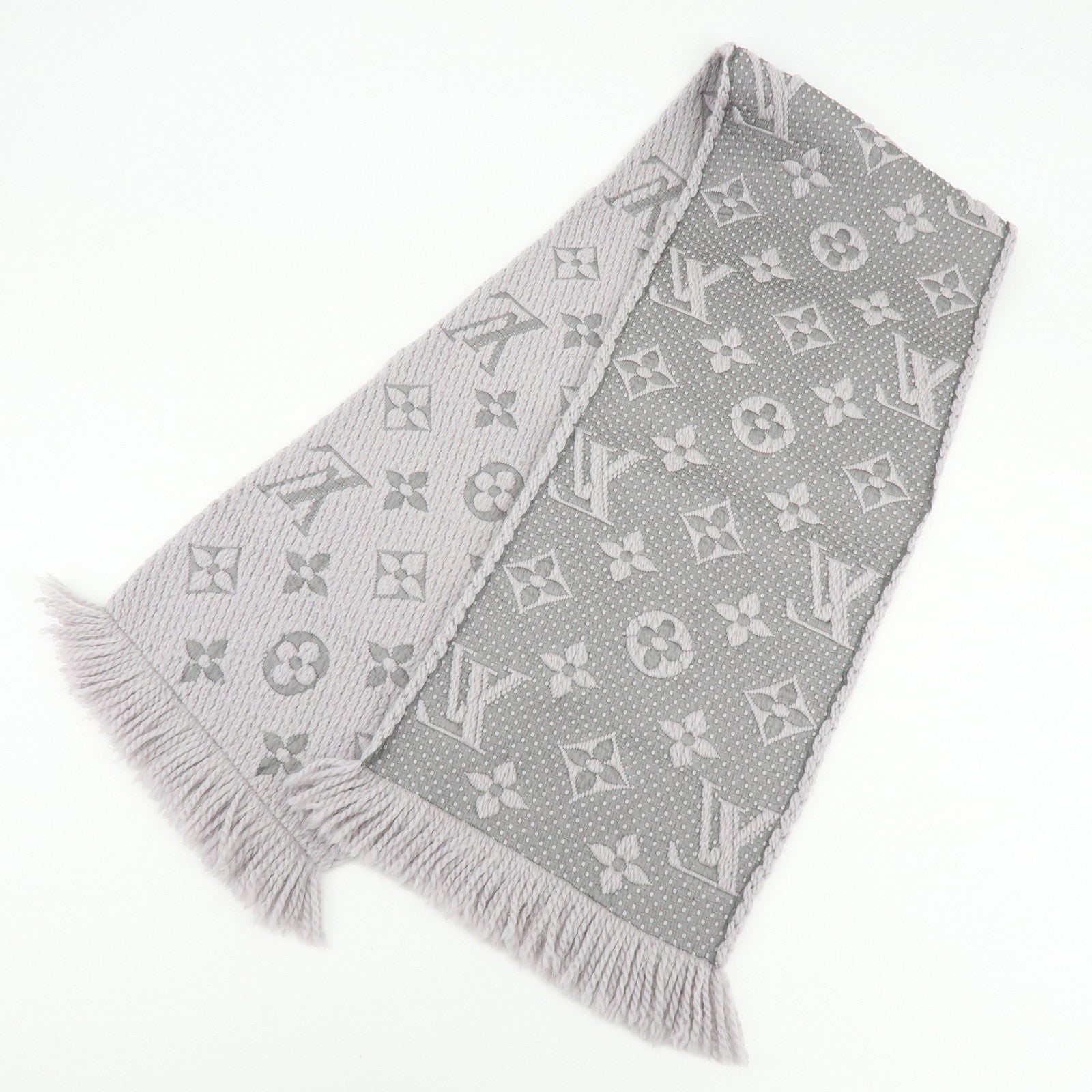 Louis Vuitton Monogram Escharp Logomania Scarf Gris Perle M74742